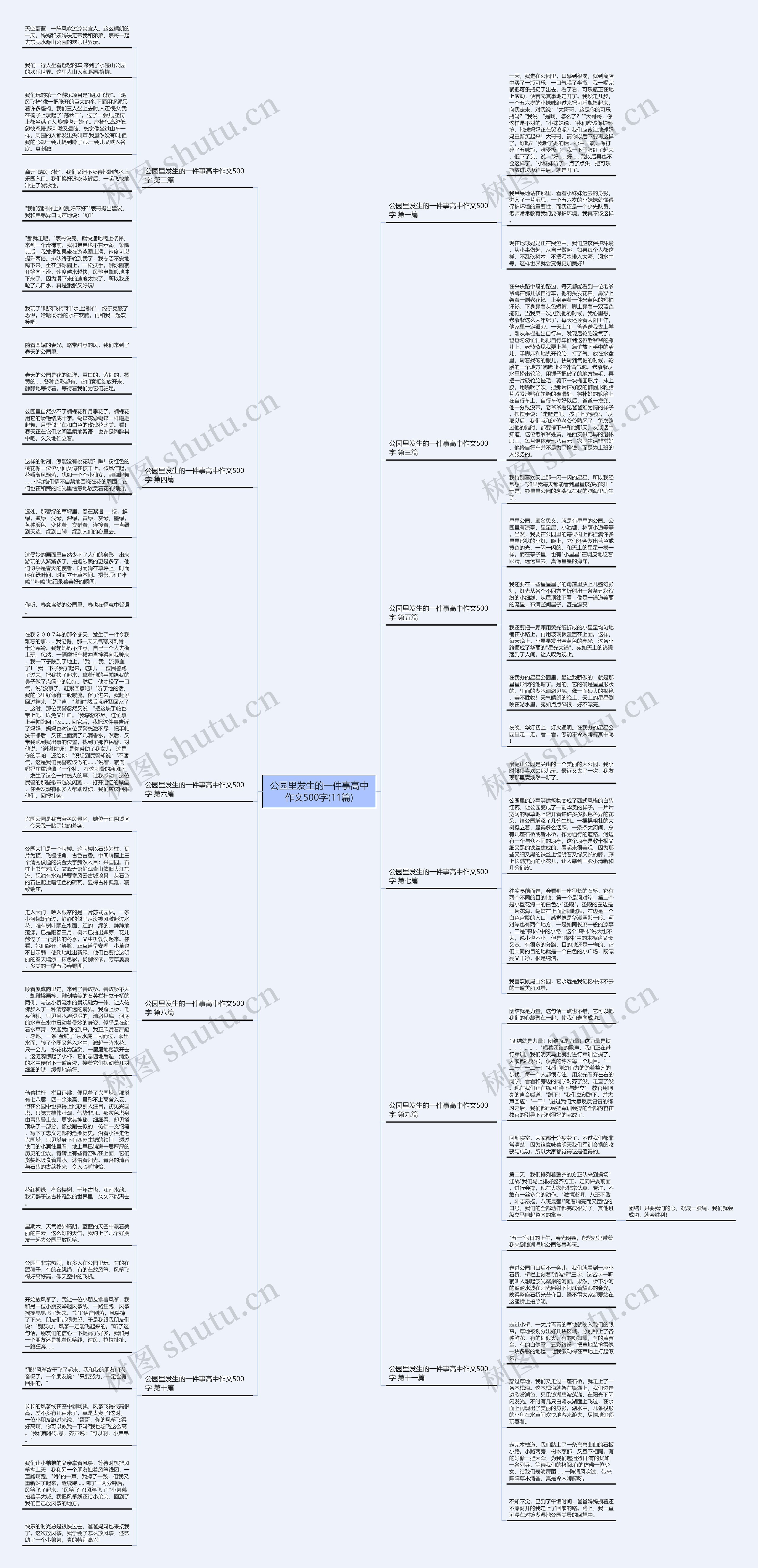 公园里发生的一件事高中作文500字(11篇)思维导图