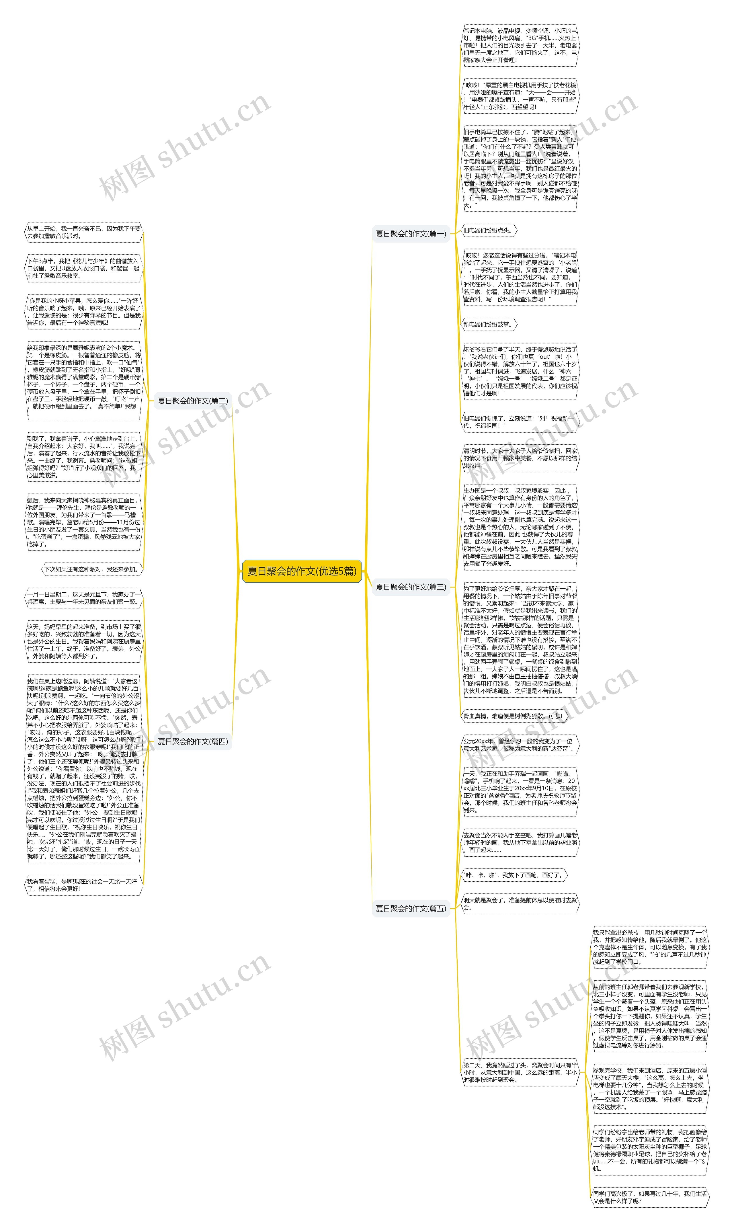 夏日聚会的作文(优选5篇)思维导图