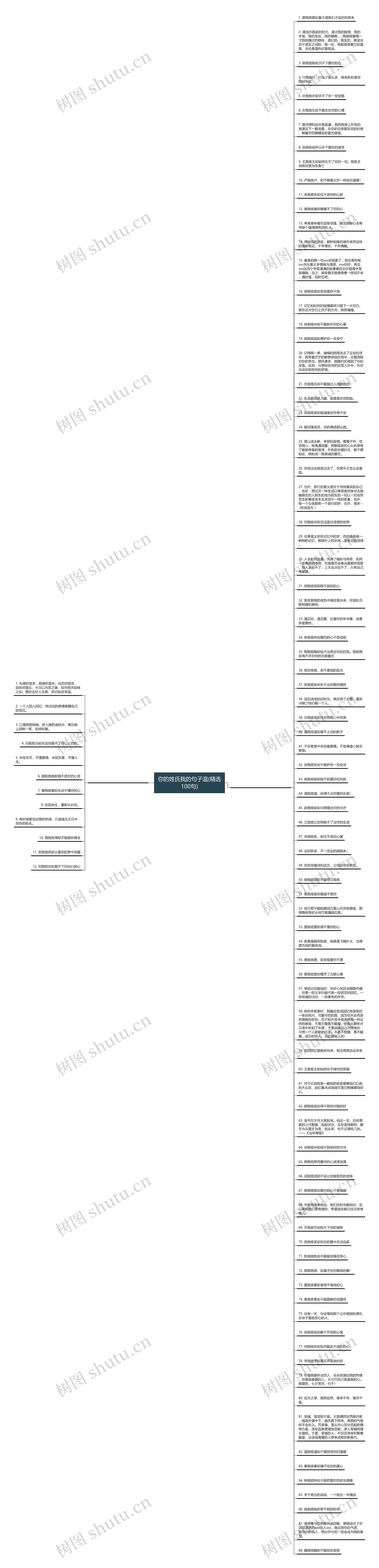 你的姓氏我的句子温(精选100句)思维导图