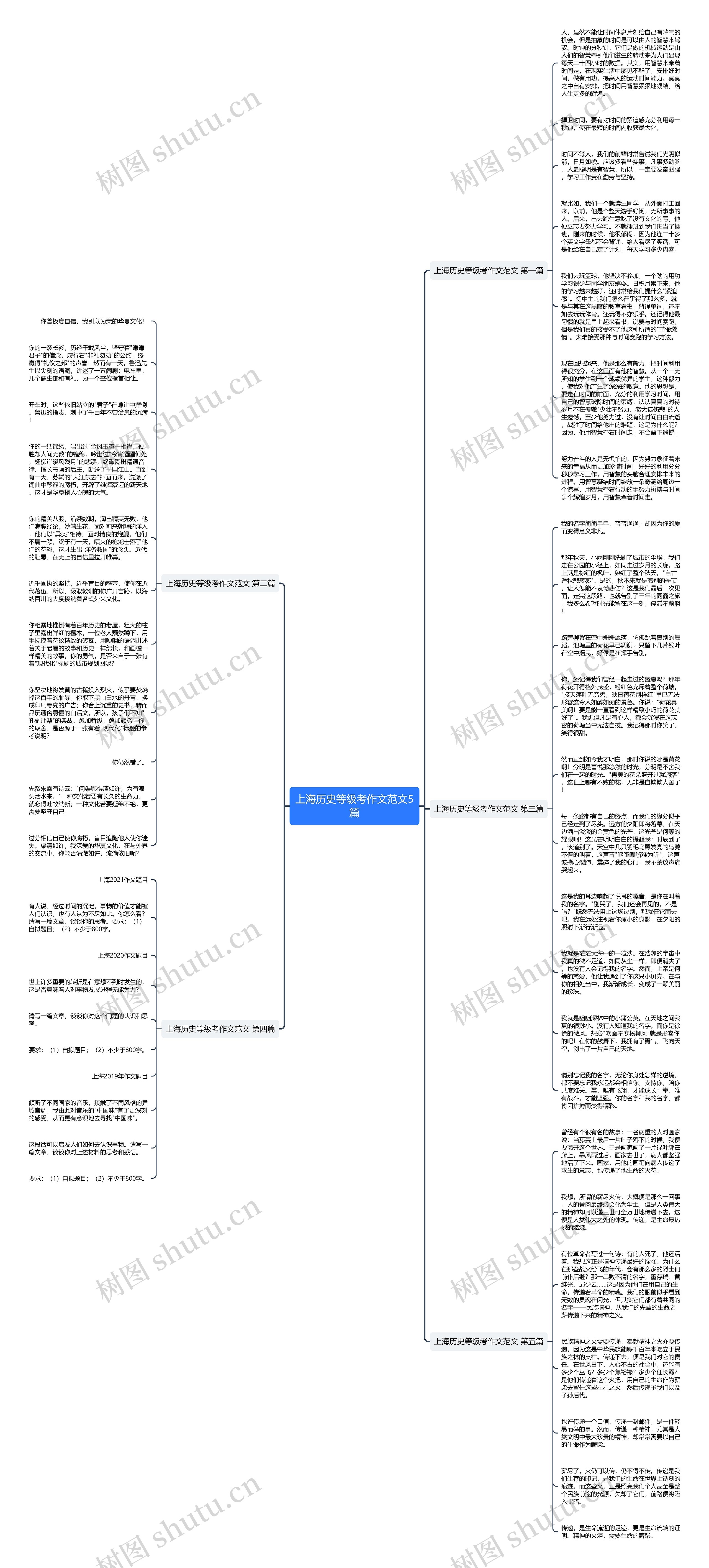 上海历史等级考作文范文5篇思维导图