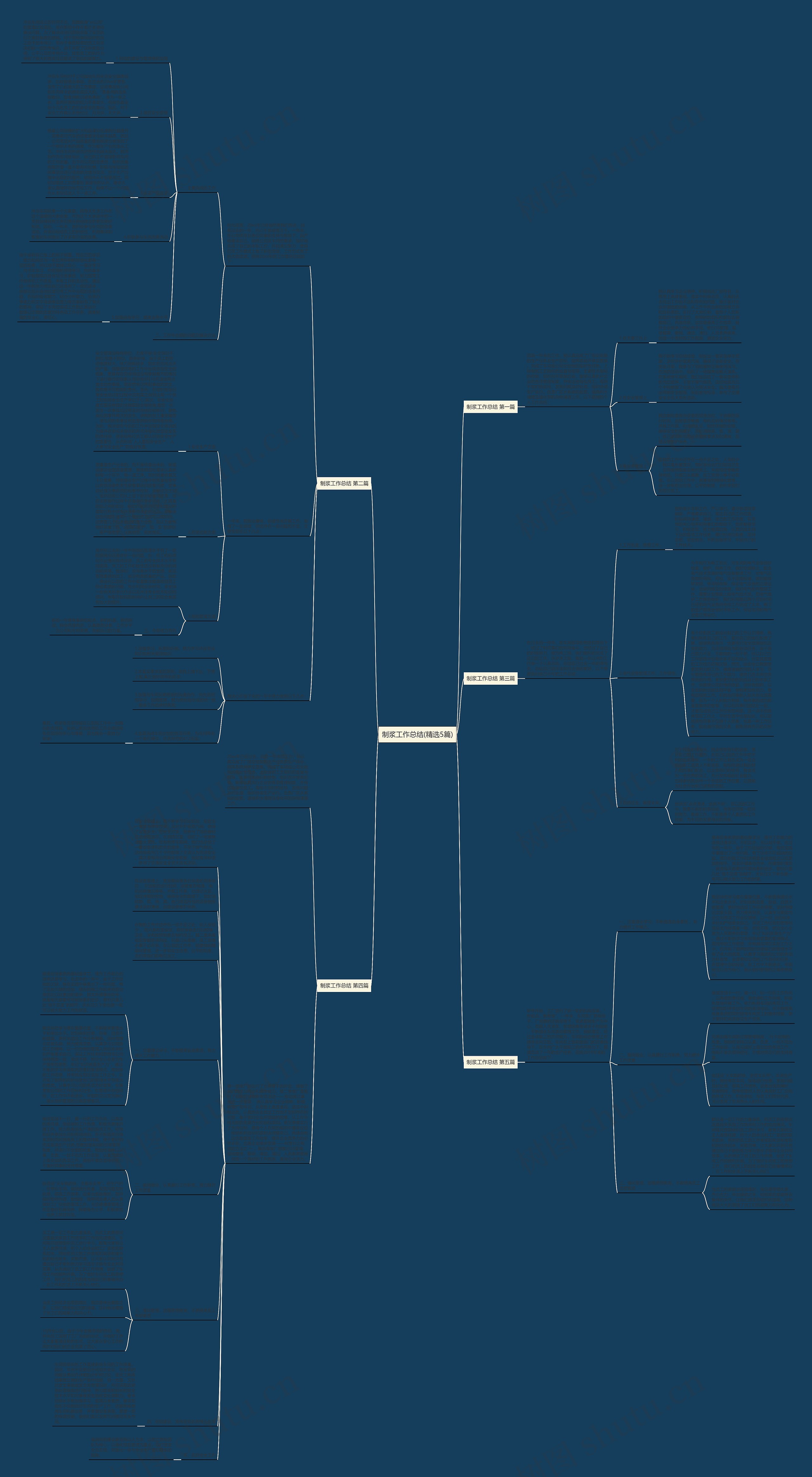 制浆工作总结(精选5篇)思维导图