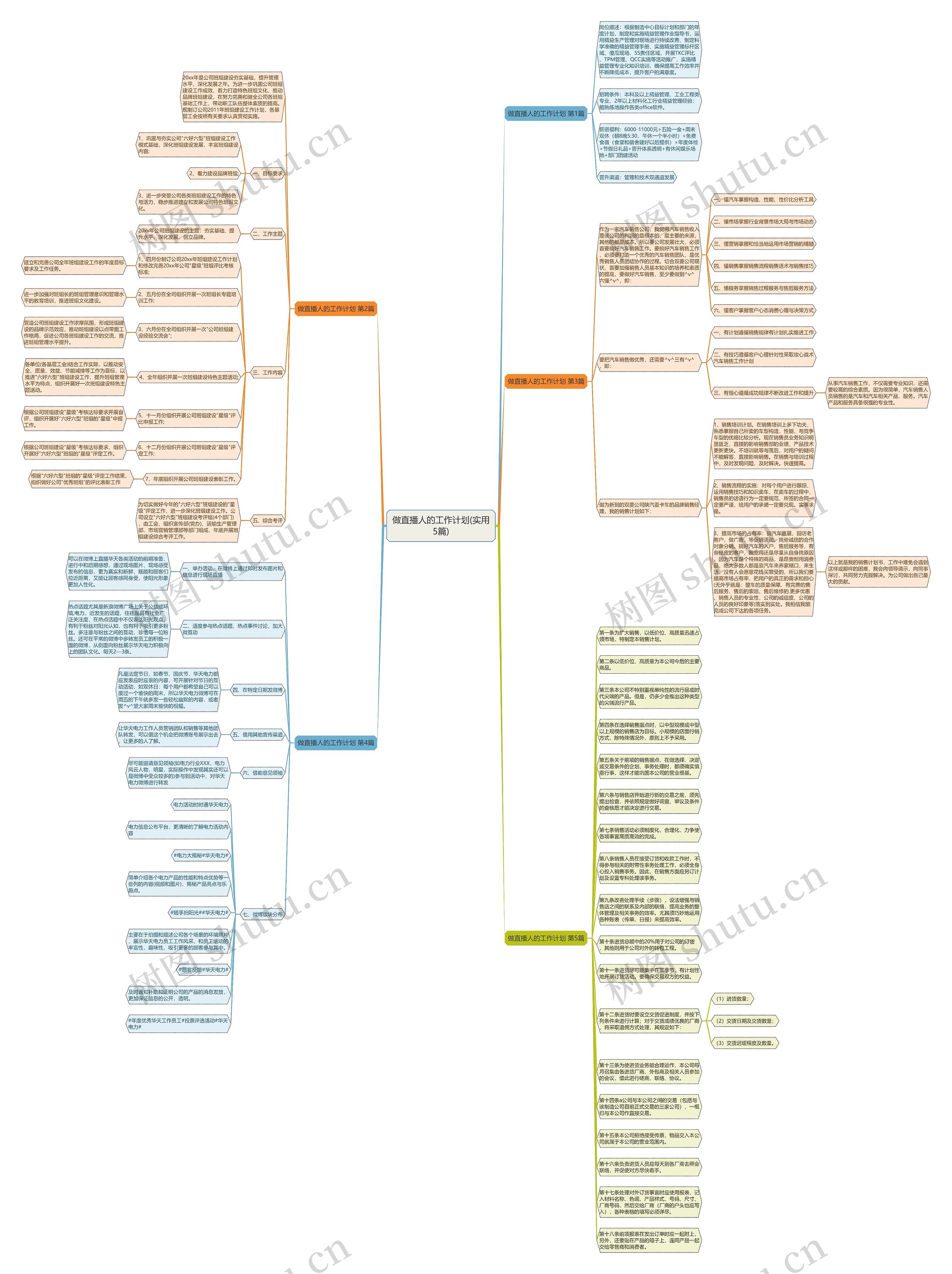 做直播人的工作计划(实用5篇)思维导图