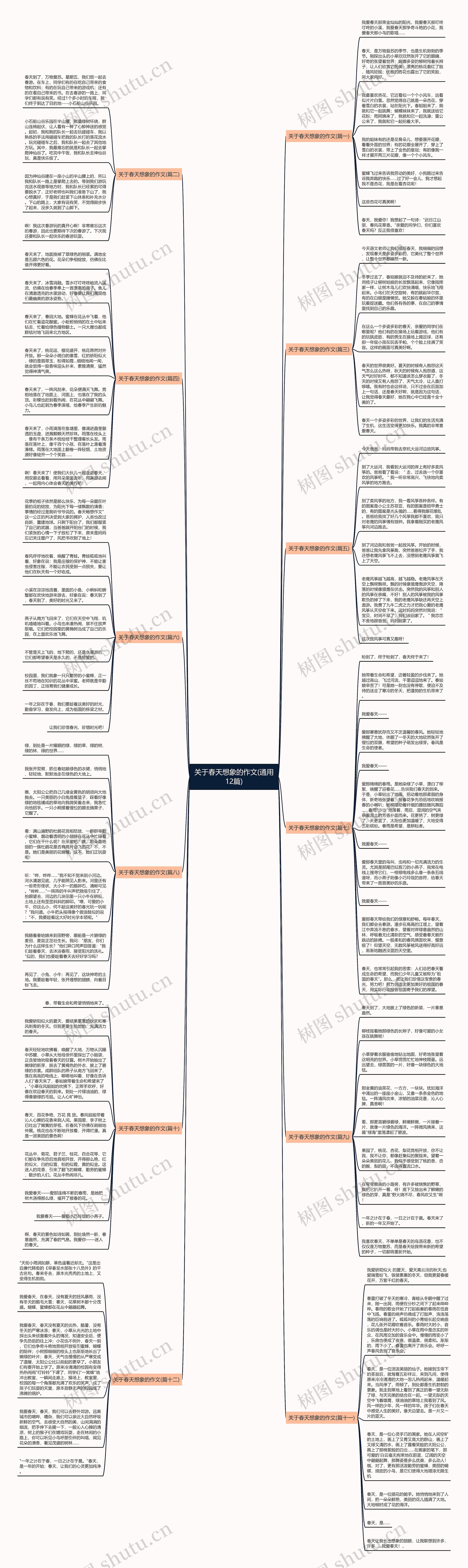 关于春天想象的作文(通用12篇)思维导图