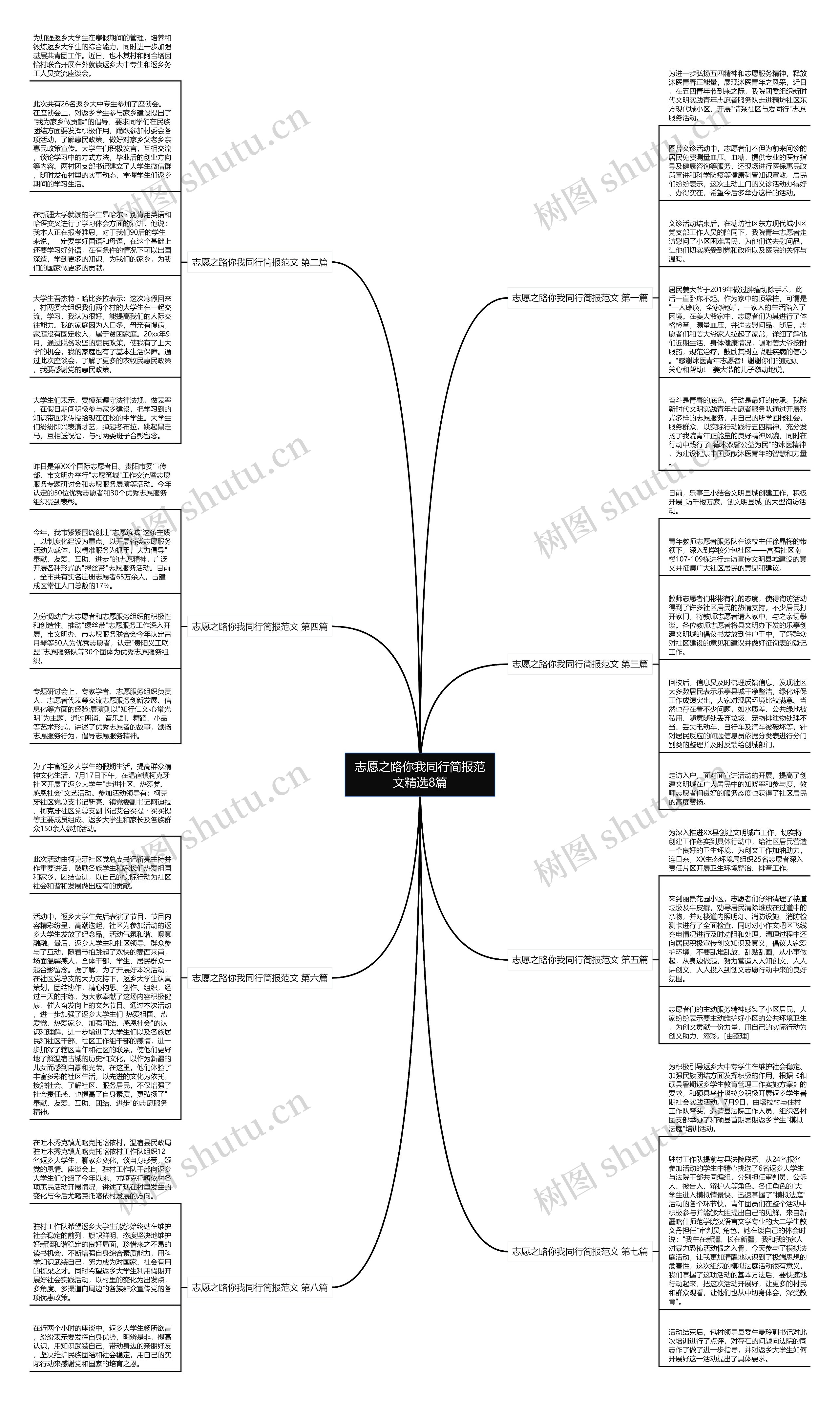 志愿之路你我同行简报范文精选8篇思维导图