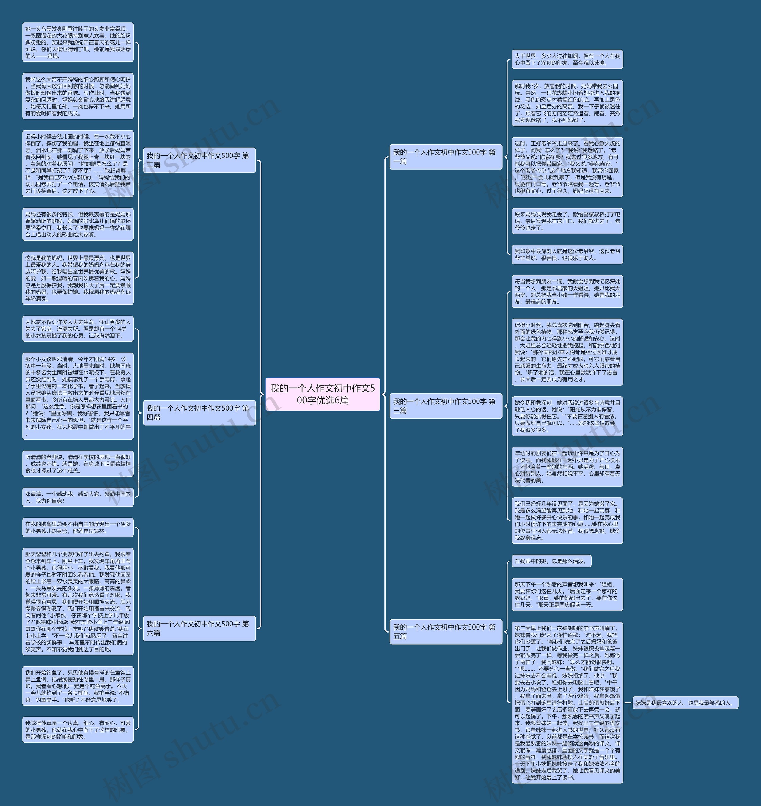 我的一个人作文初中作文500字优选6篇思维导图