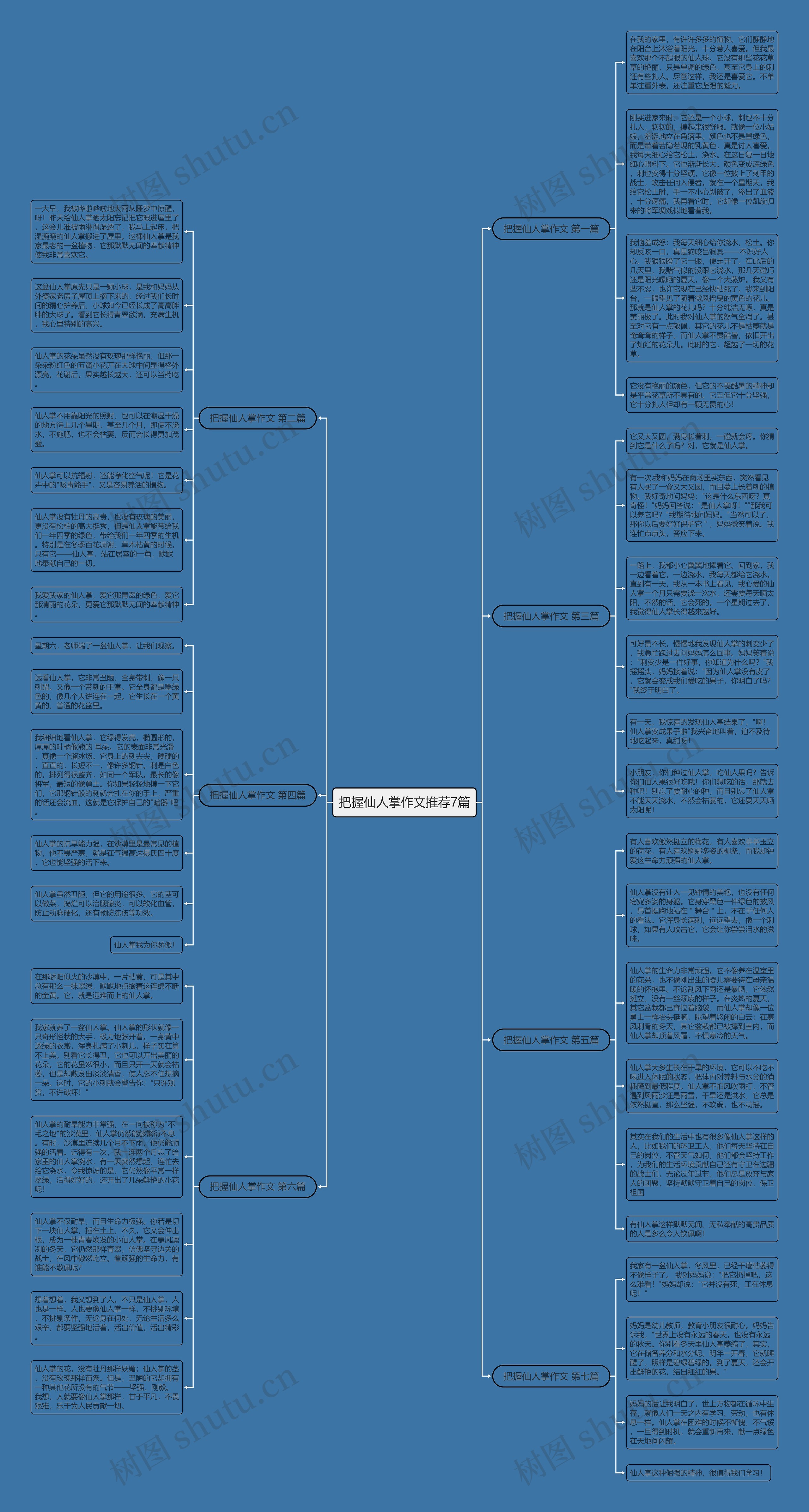把握仙人掌作文推荐7篇思维导图
