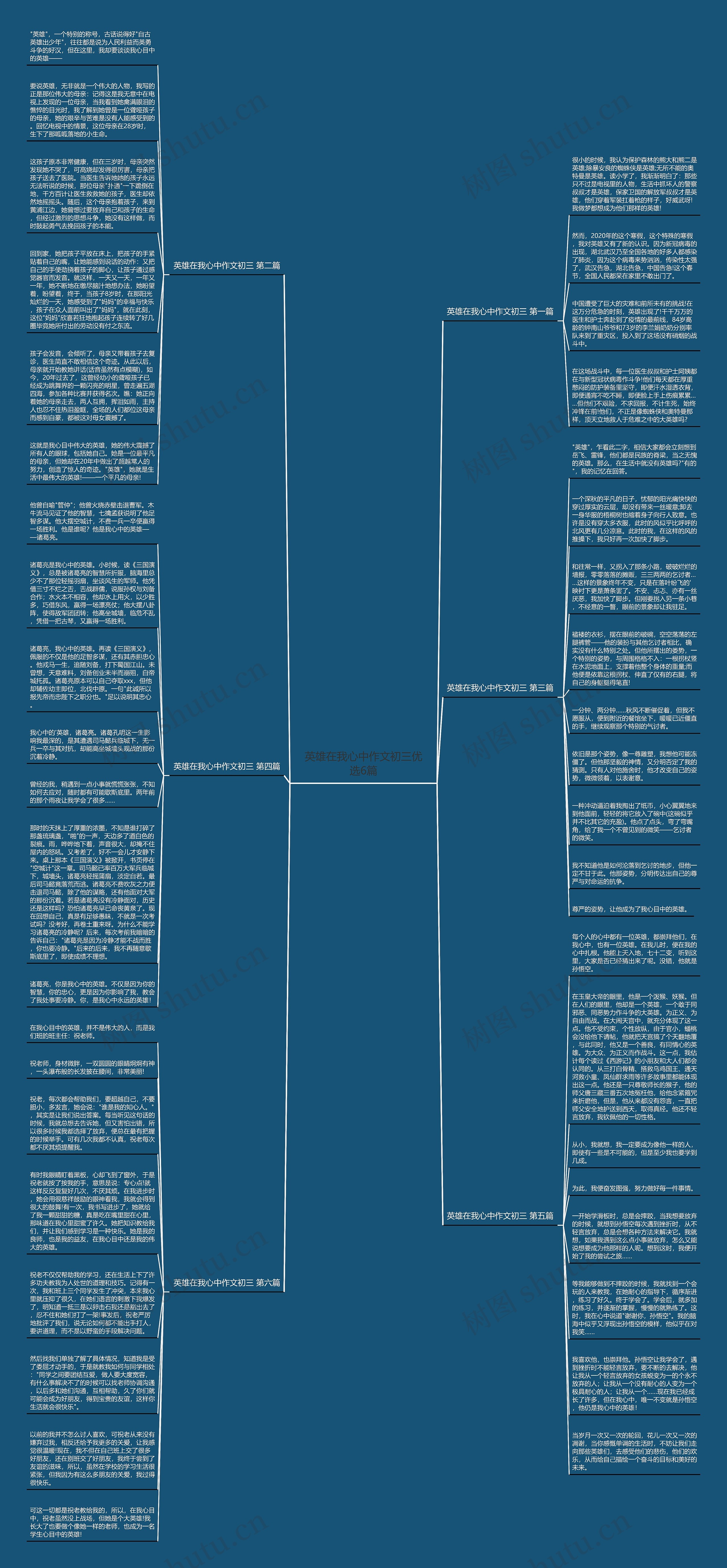 英雄在我心中作文初三优选6篇思维导图