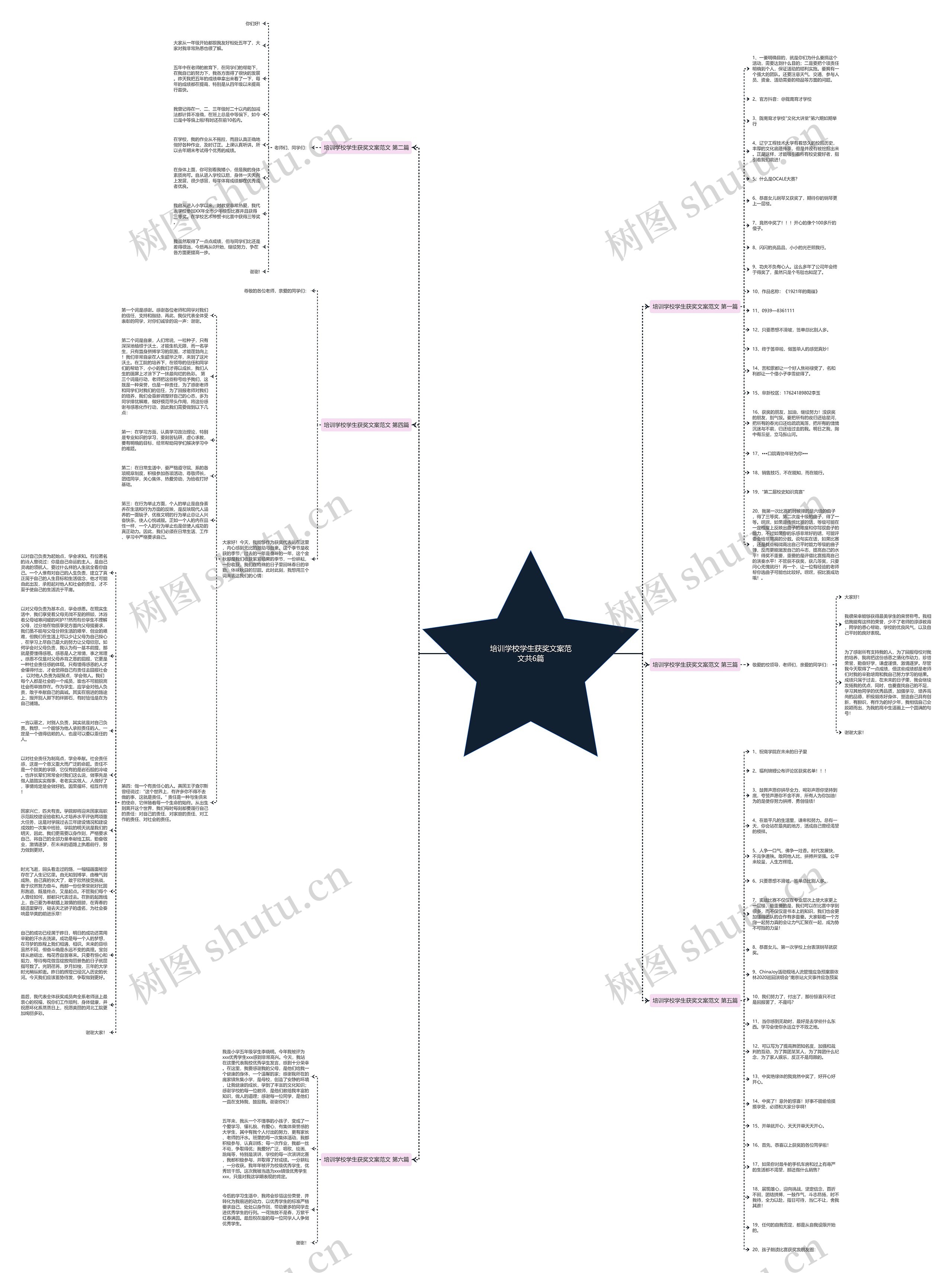 培训学校学生获奖文案范文共6篇思维导图