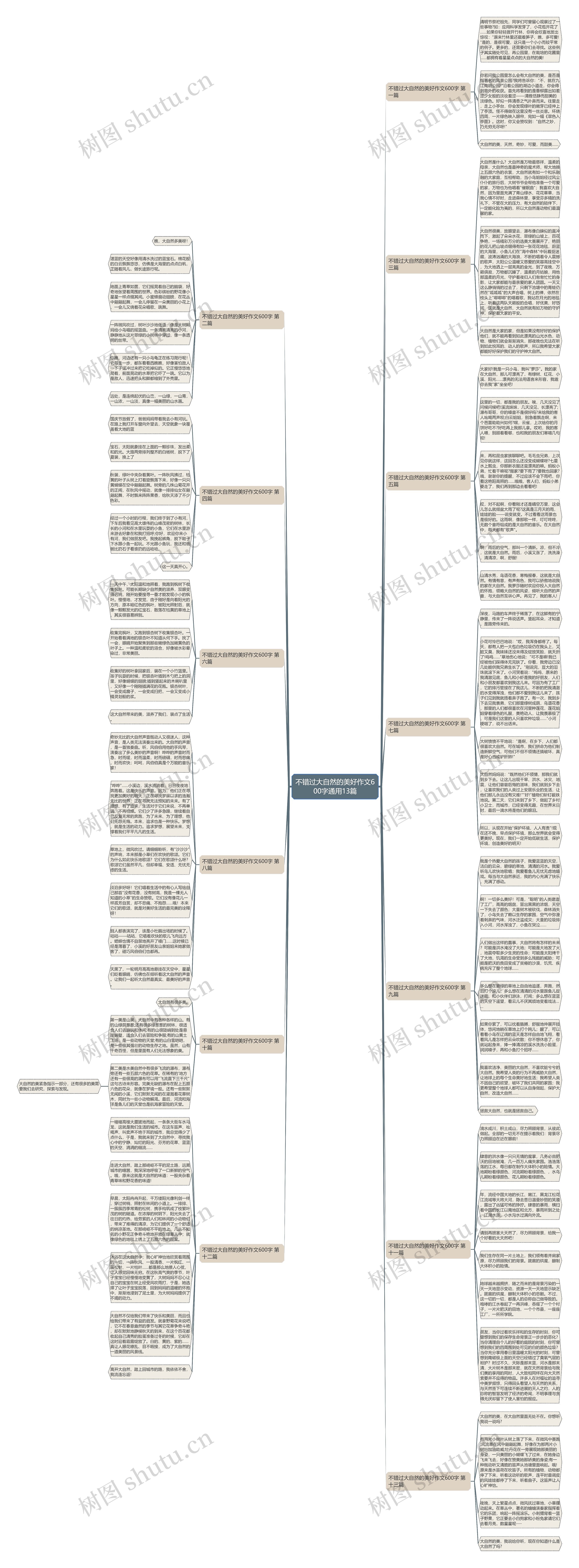 不错过大自然的美好作文600字通用13篇思维导图