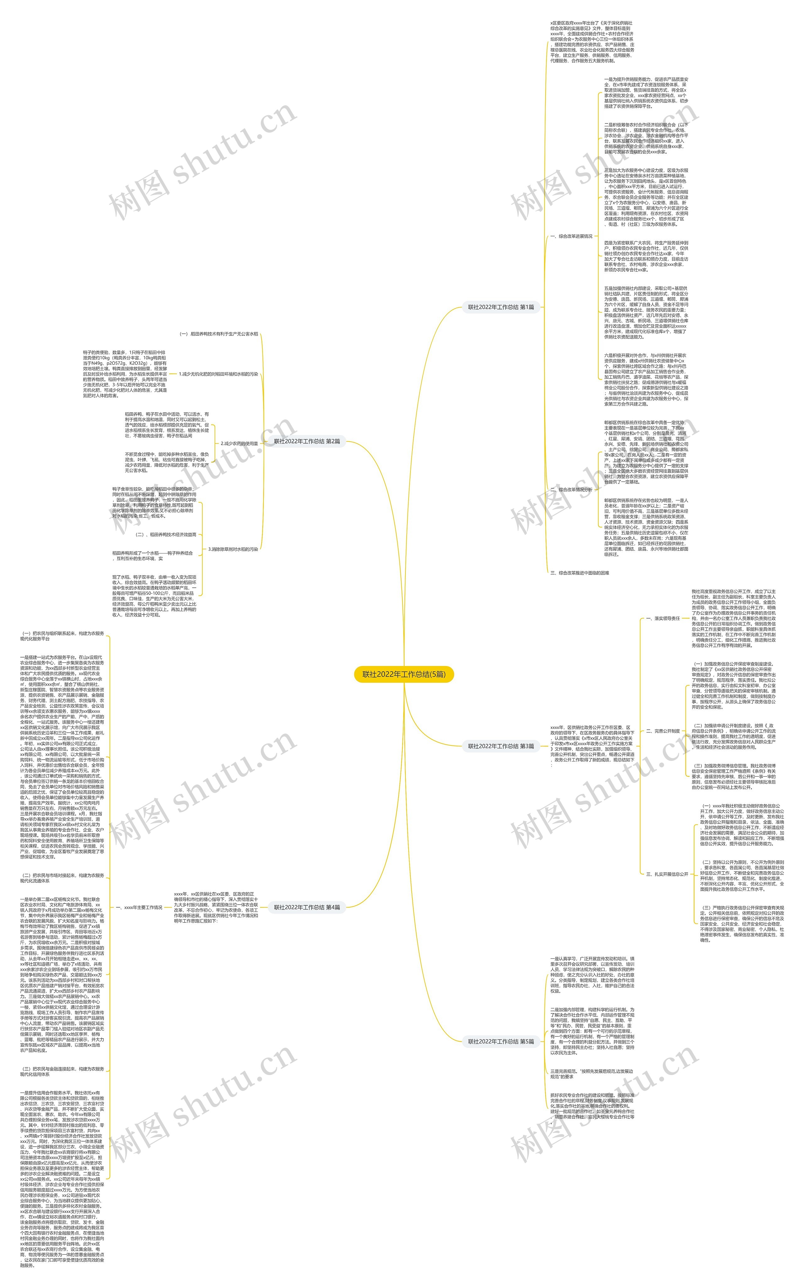 联社2022年工作总结(5篇)思维导图