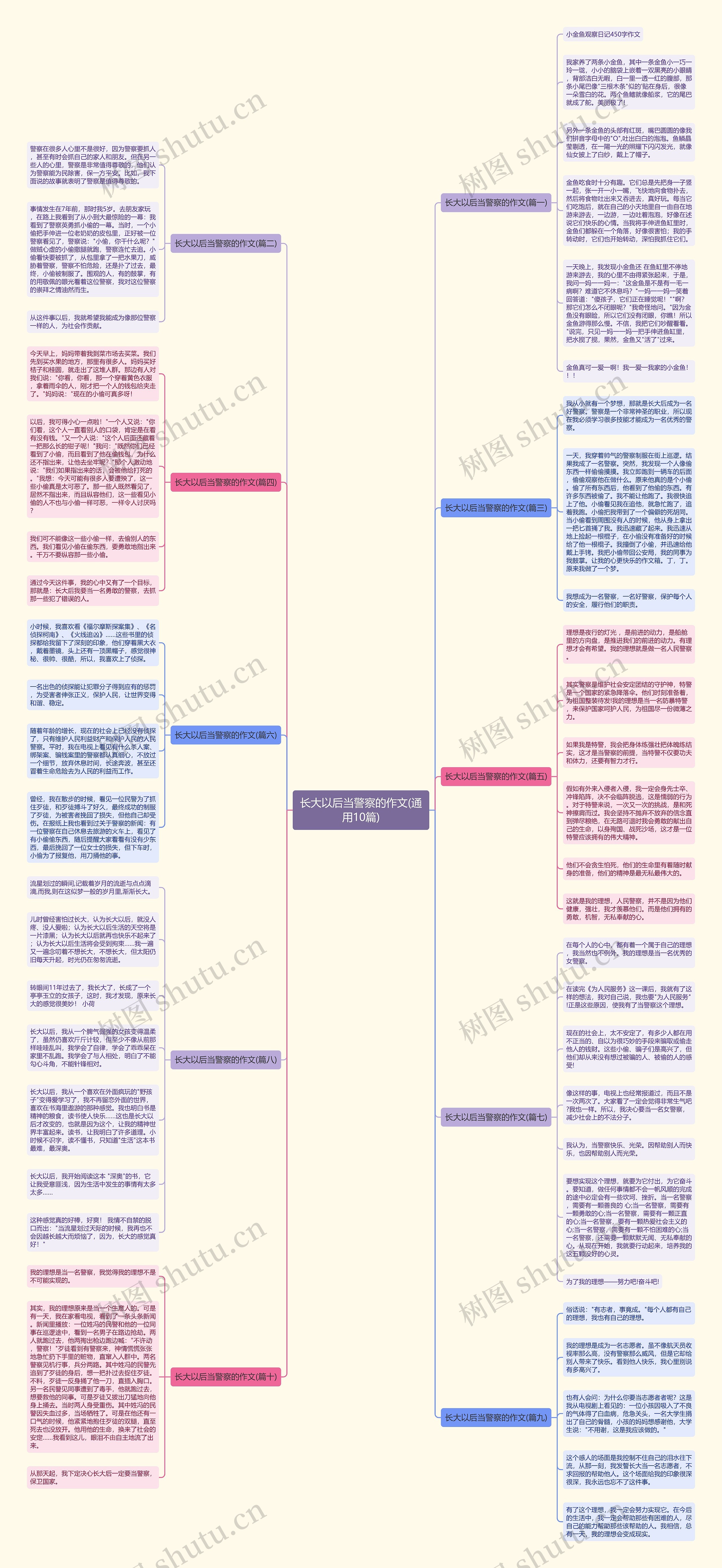长大以后当警察的作文(通用10篇)思维导图