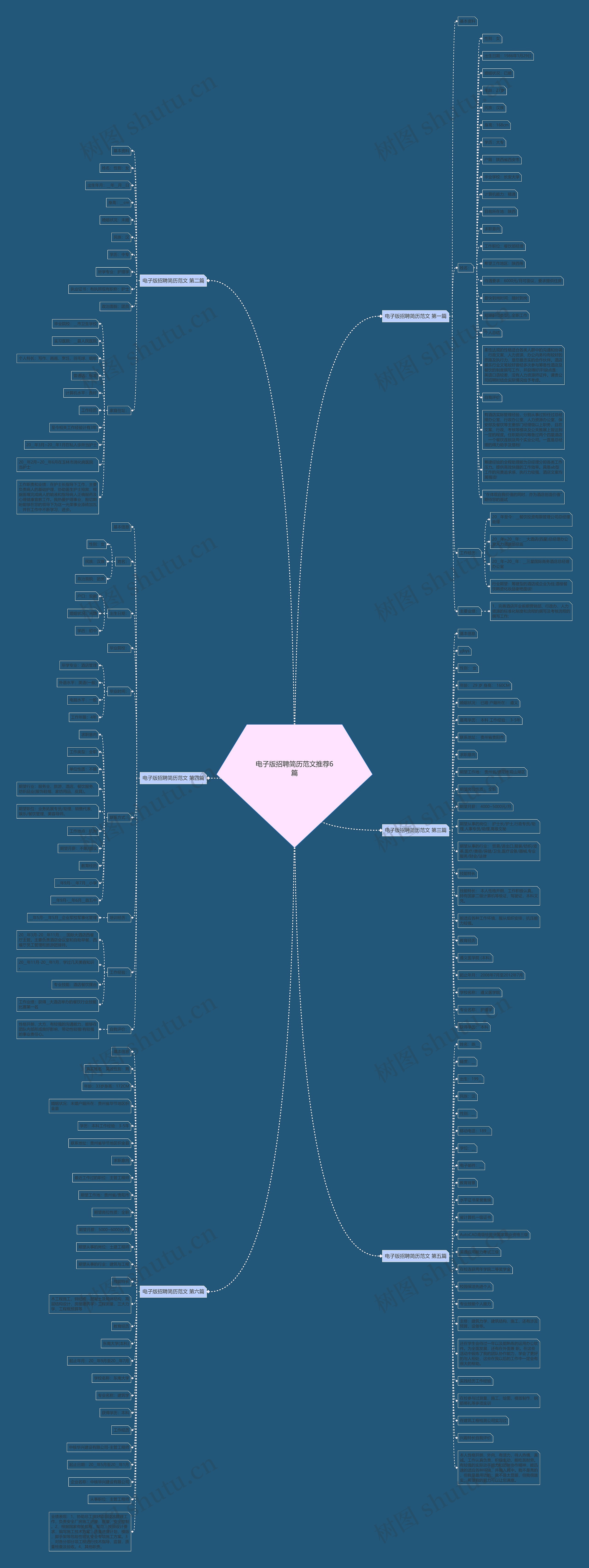 电子版招聘简历范文推荐6篇思维导图