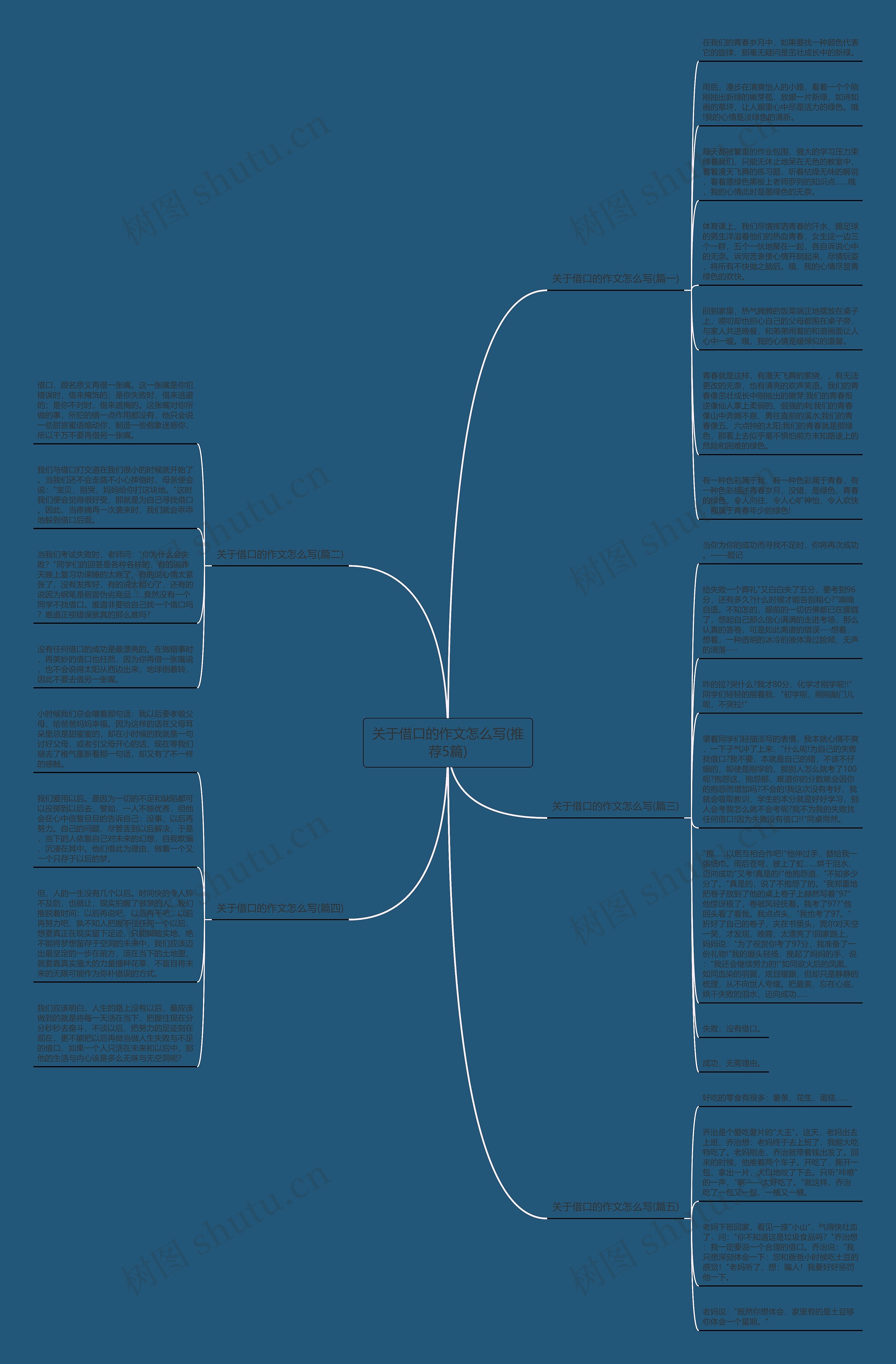 关于借口的作文怎么写(推荐5篇)思维导图