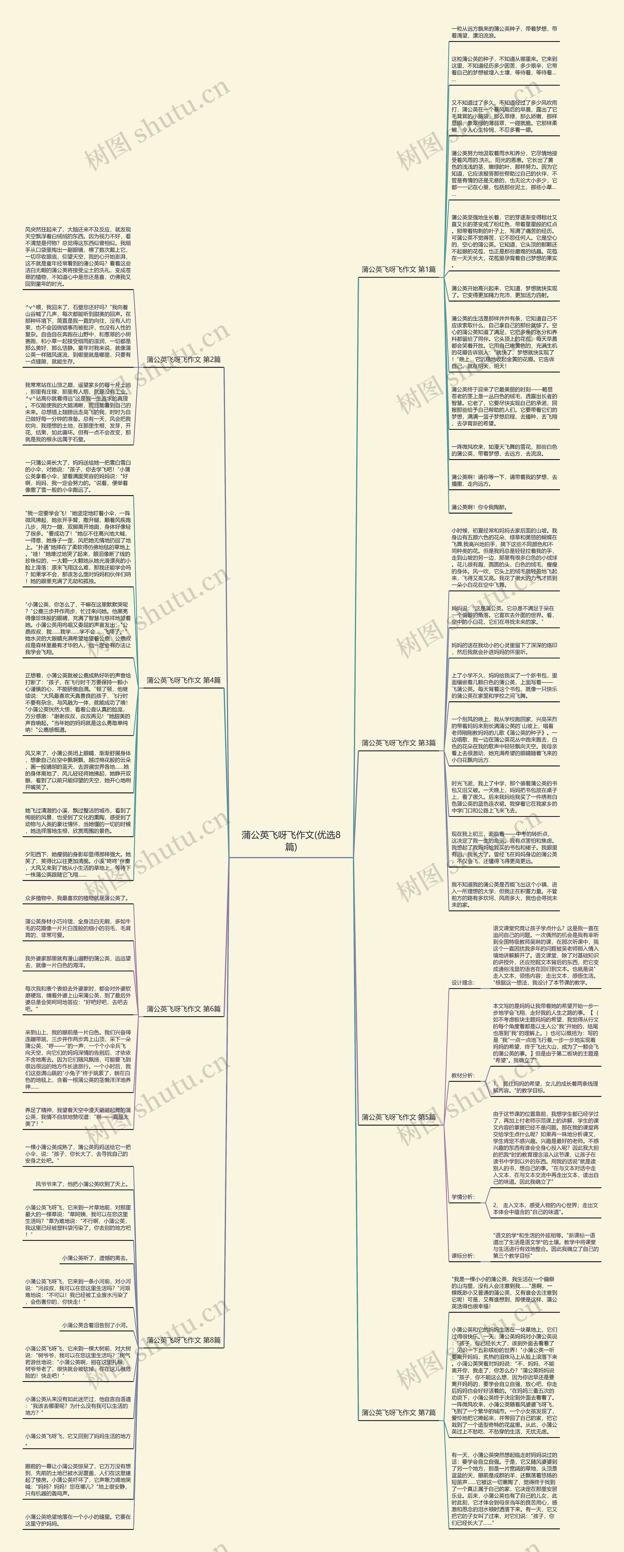 蒲公英飞呀飞作文(优选8篇)思维导图