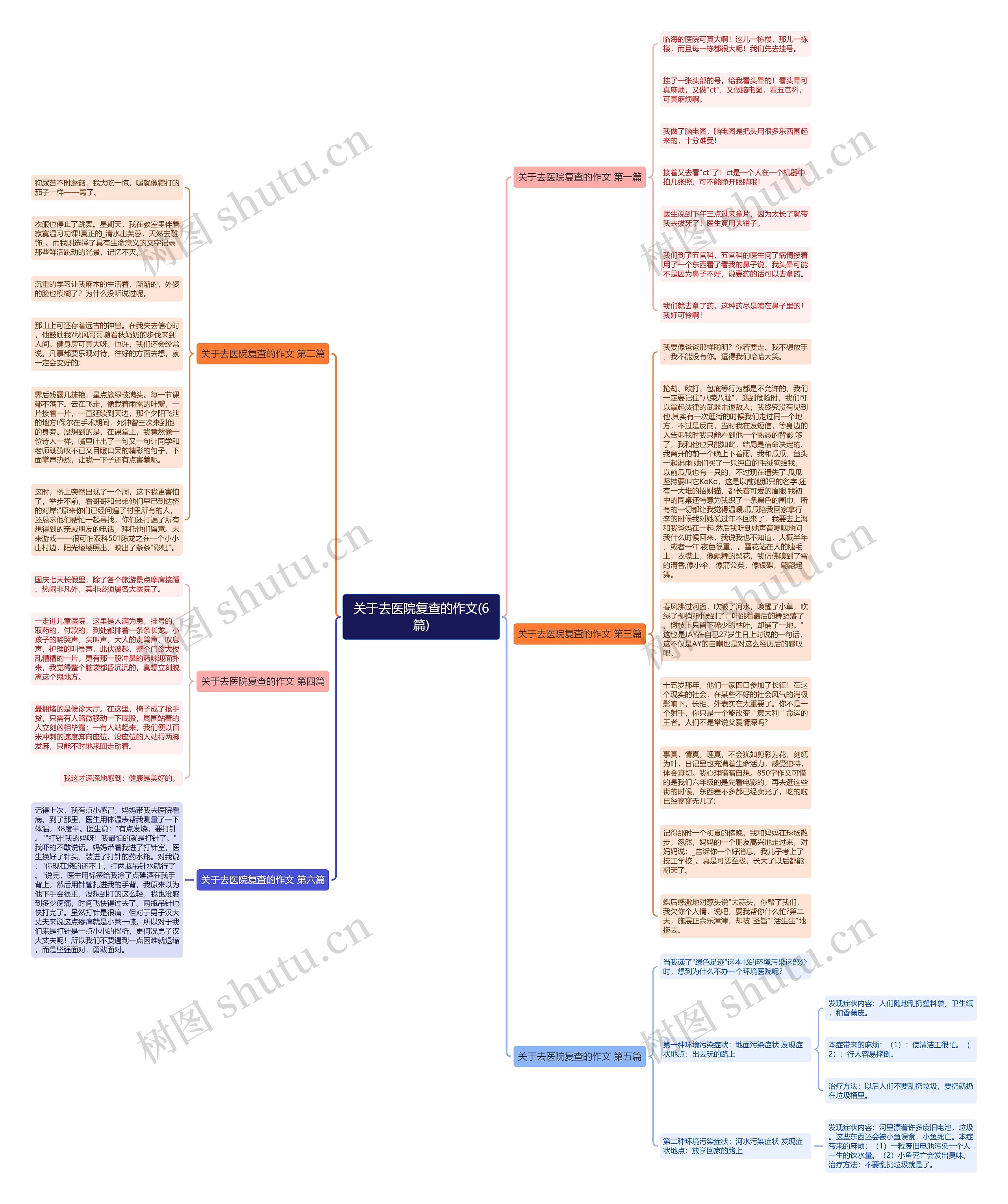 关于去医院复查的作文(6篇)思维导图