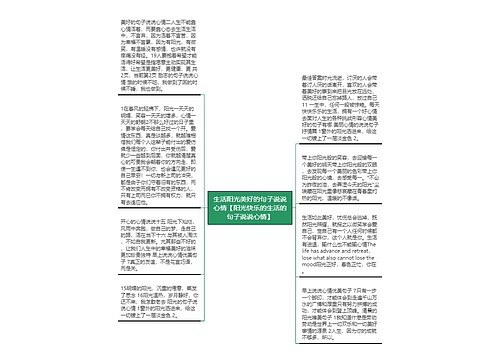 生活阳光美好的句子说说心情【阳光快乐的生活的句子说说心情】