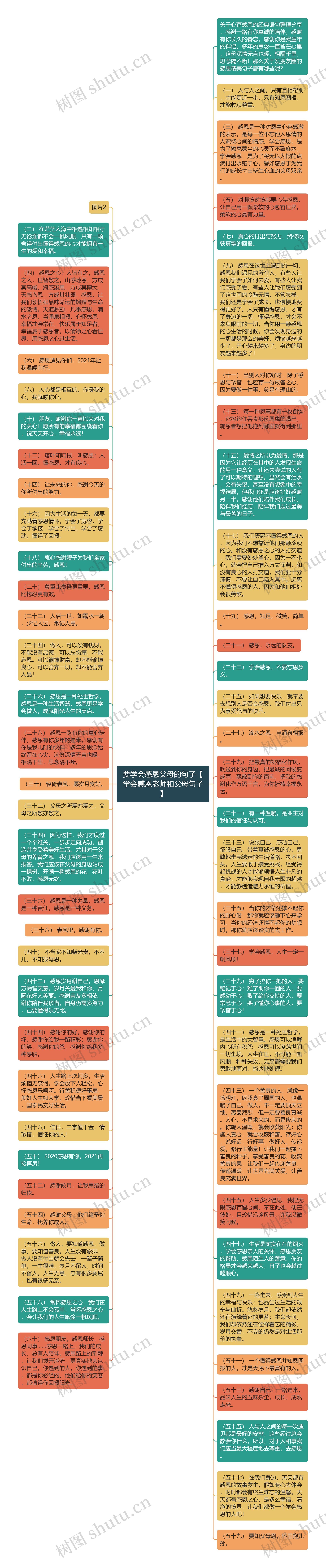 要学会感恩父母的句子【学会感恩老师和父母句子】思维导图