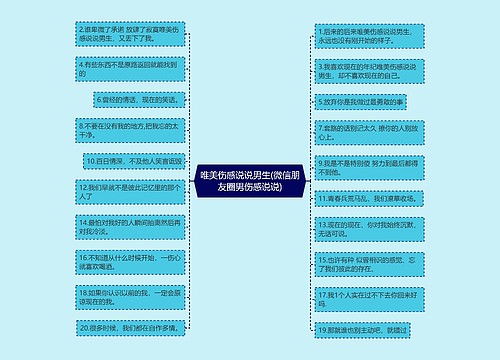 唯美伤感说说男生(微信朋友圈男伤感说说)