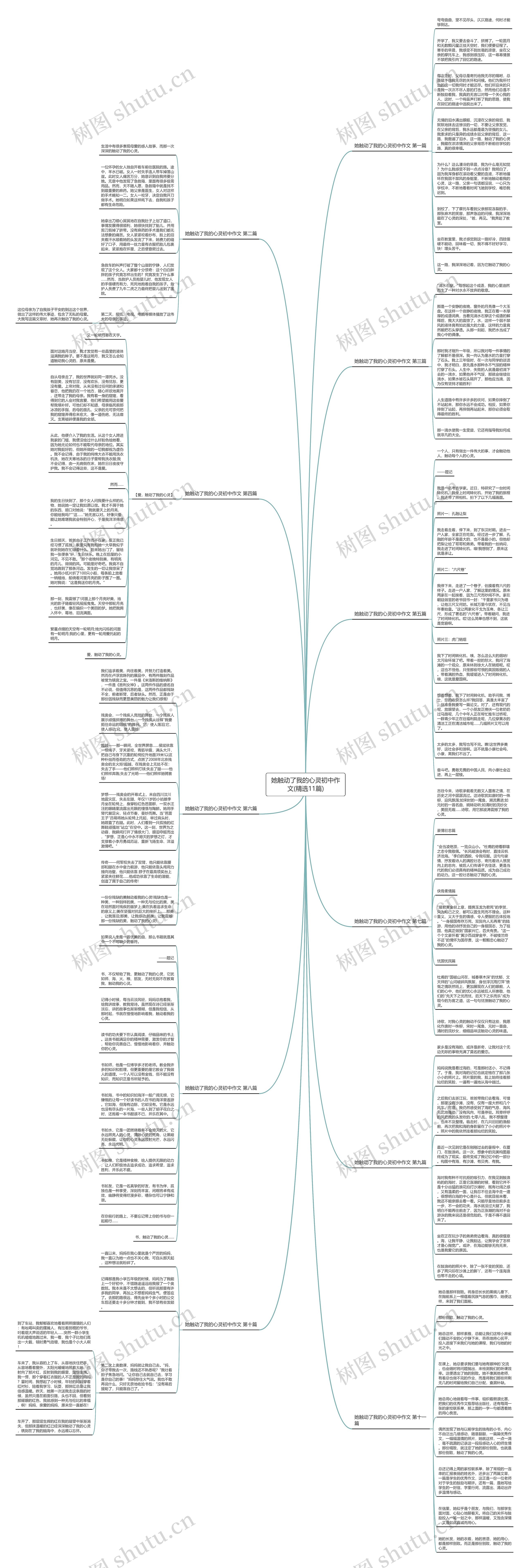 她触动了我的心灵初中作文(精选11篇)思维导图