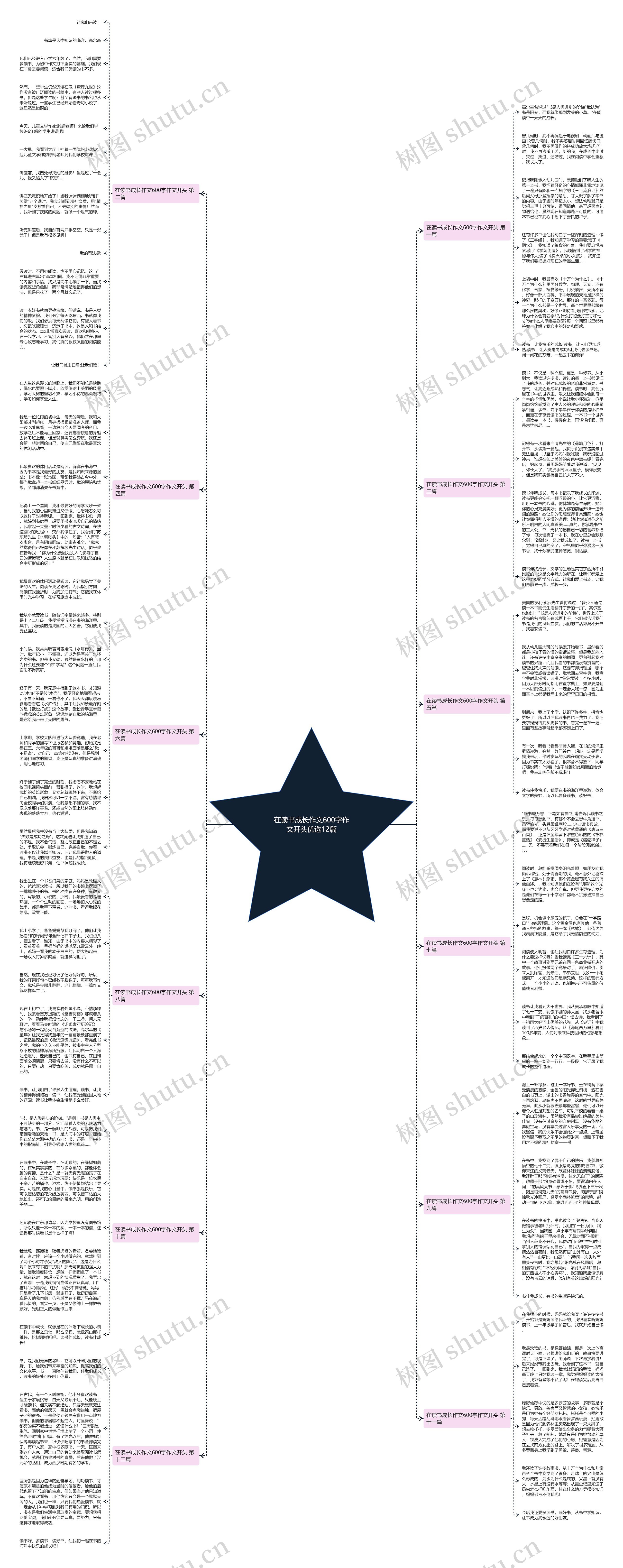 在读书成长作文600字作文开头优选12篇思维导图