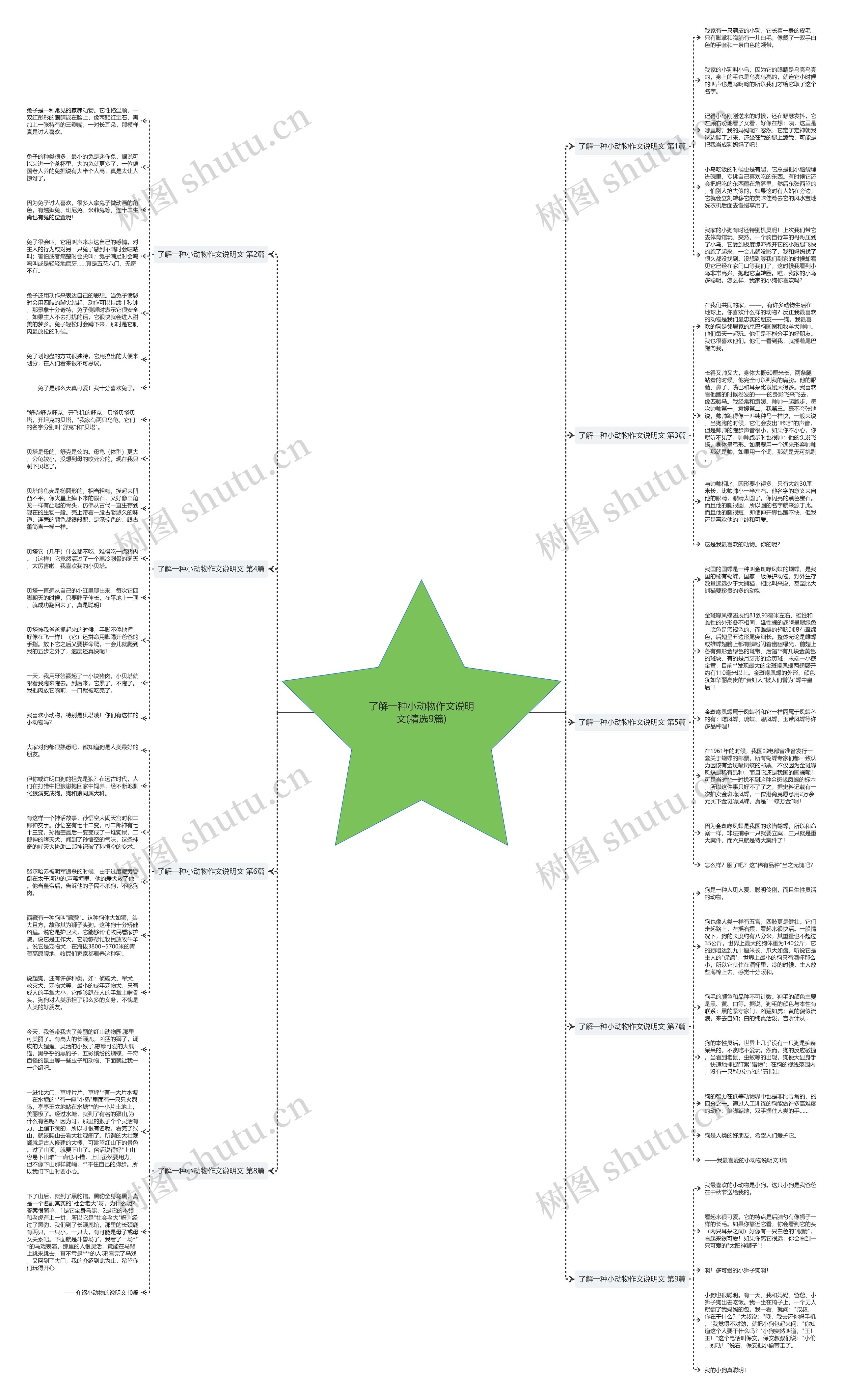 了解一种小动物作文说明文(精选9篇)思维导图