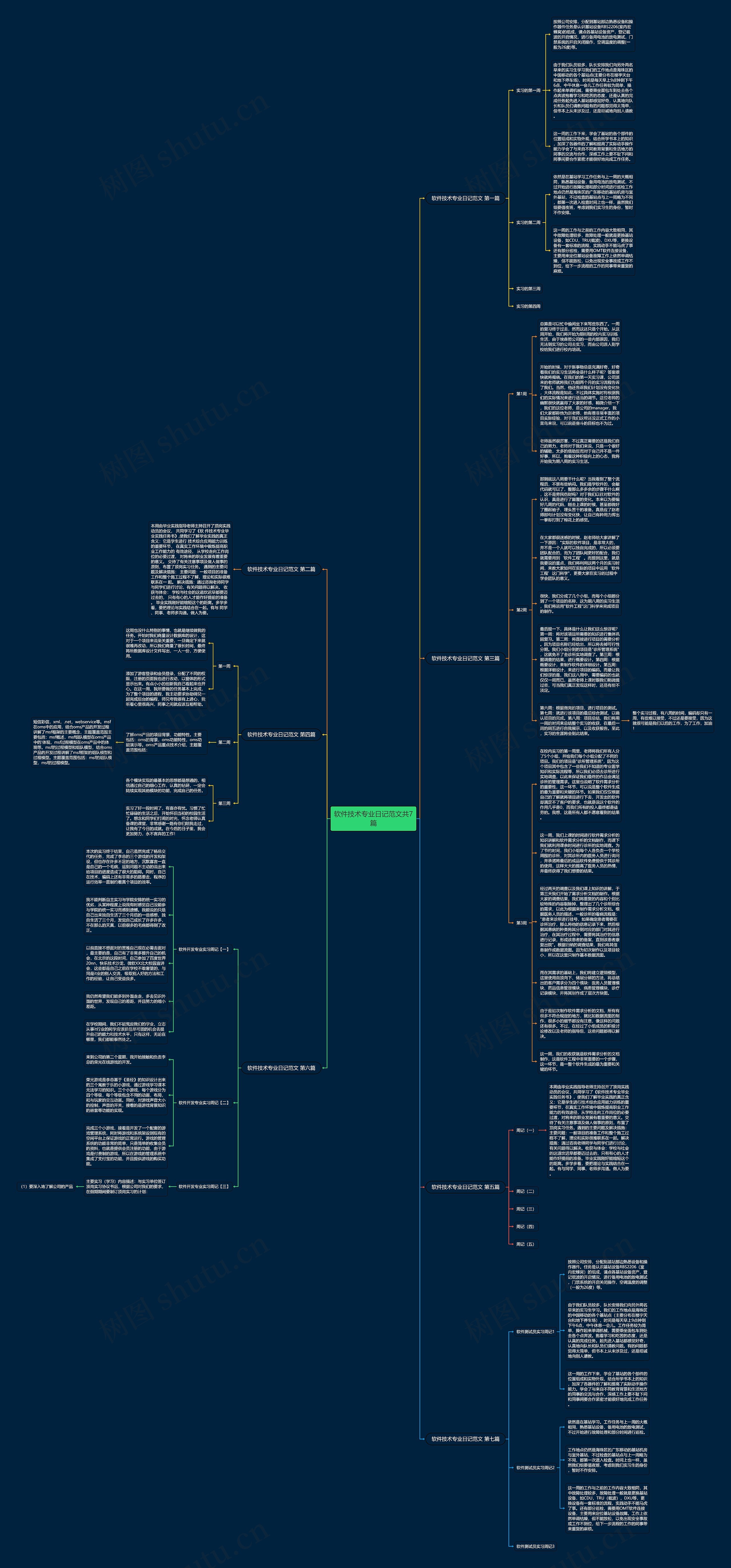 软件技术专业日记范文共7篇思维导图