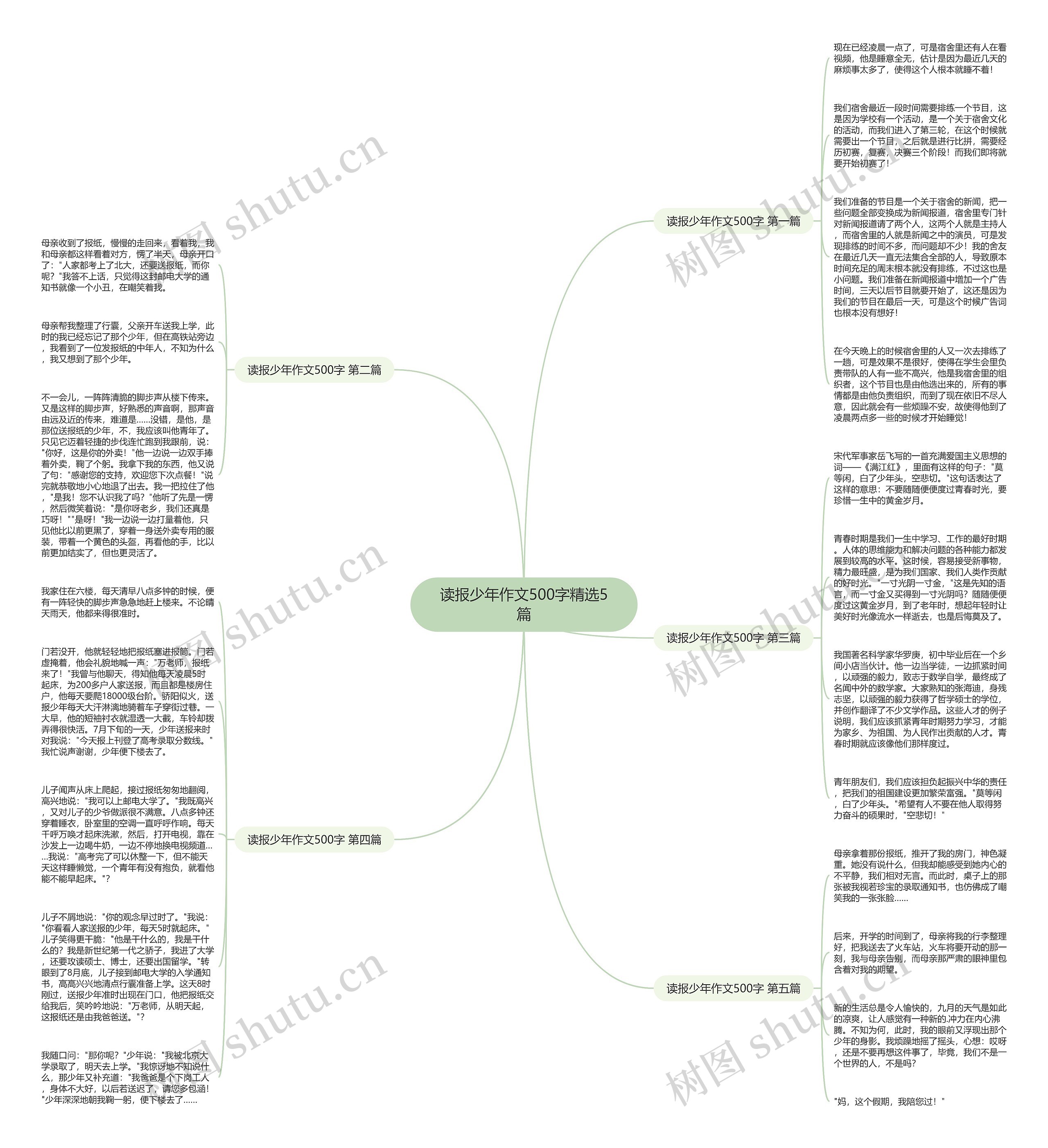 读报少年作文500字精选5篇思维导图