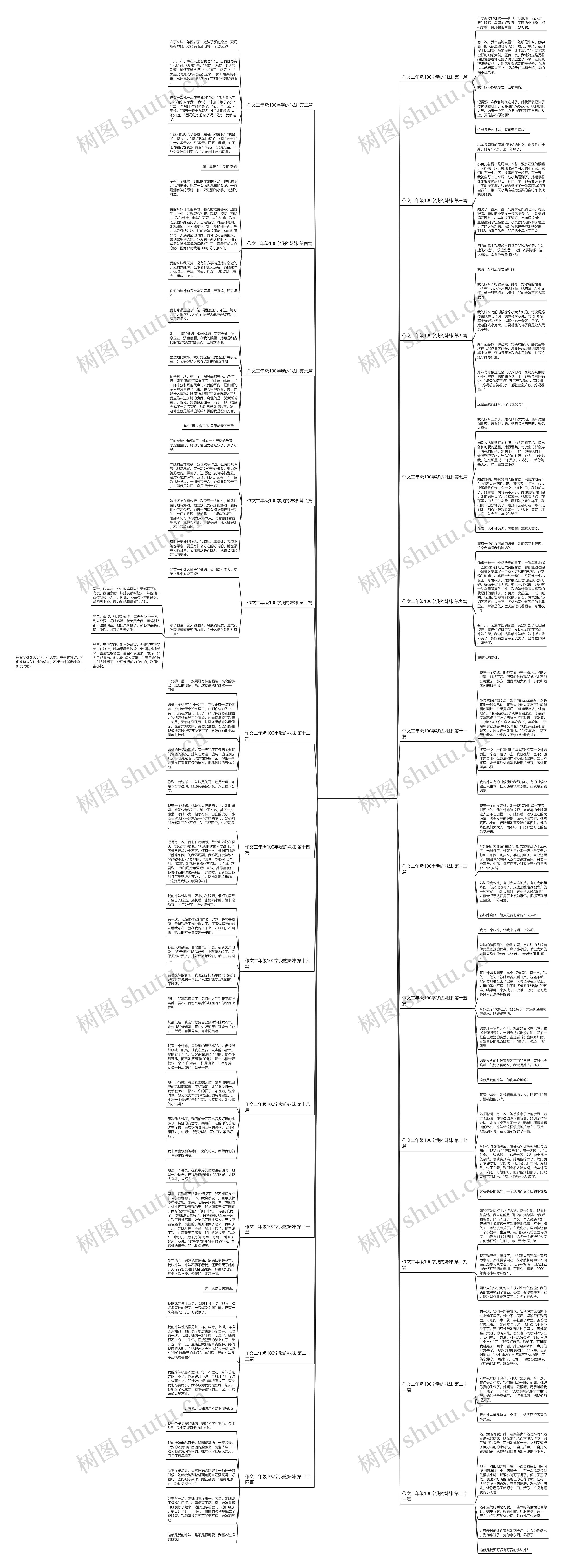 作文二年级100字我的妹妹(24篇)思维导图