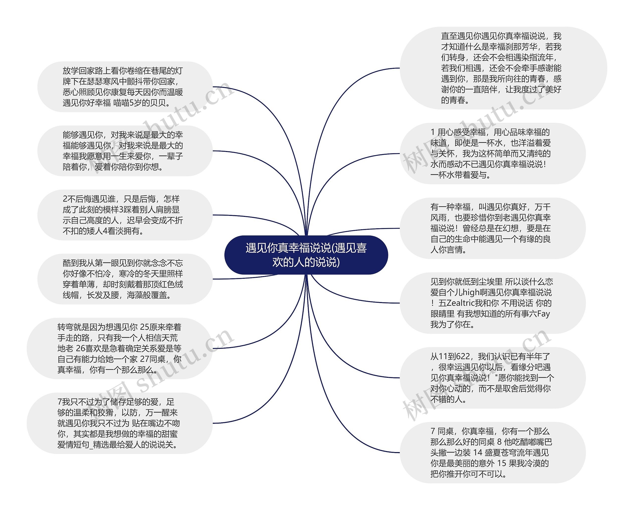 遇见你真幸福说说(遇见喜欢的人的说说)思维导图