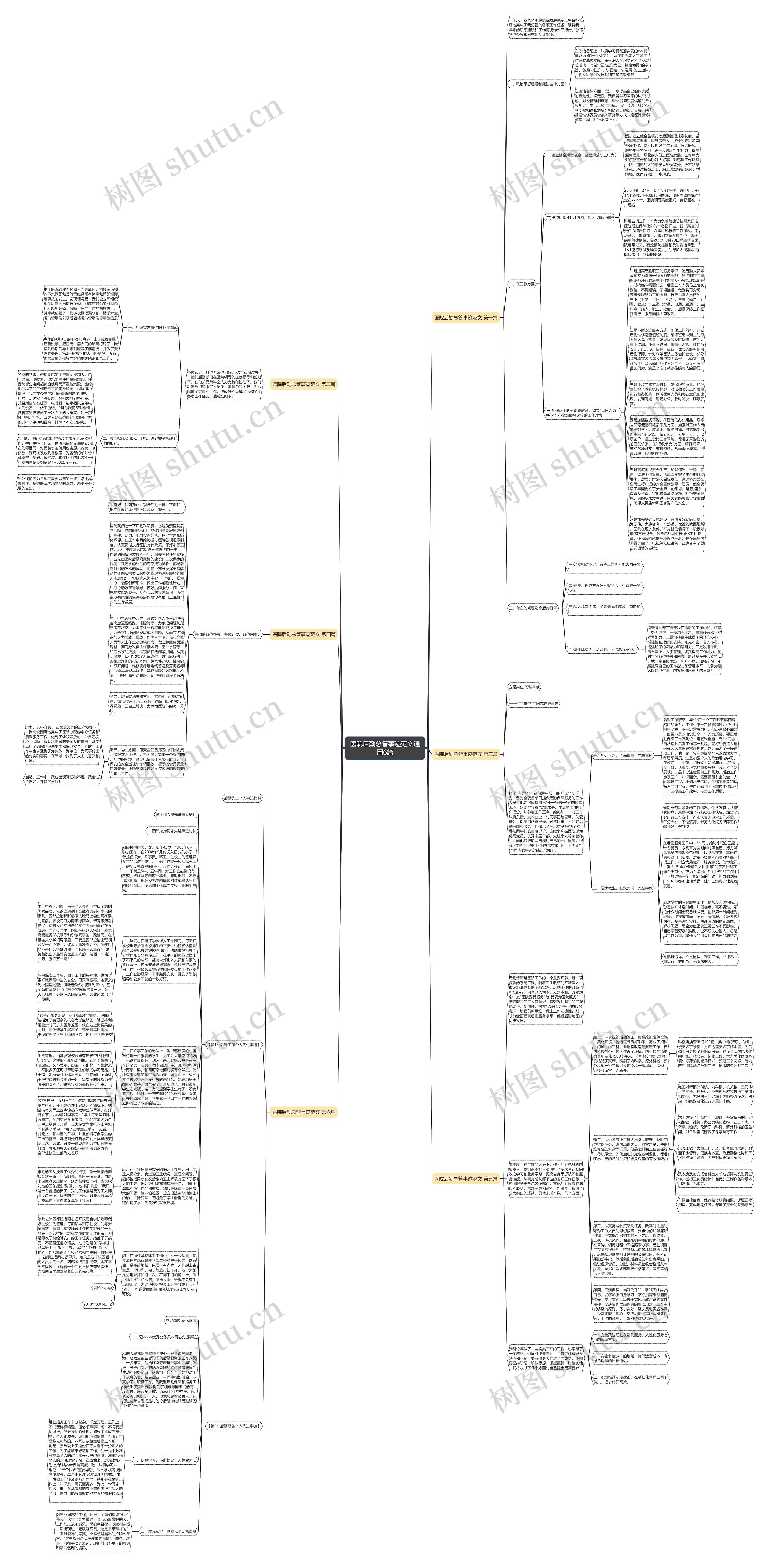 医院后勤总管事迹范文通用6篇思维导图