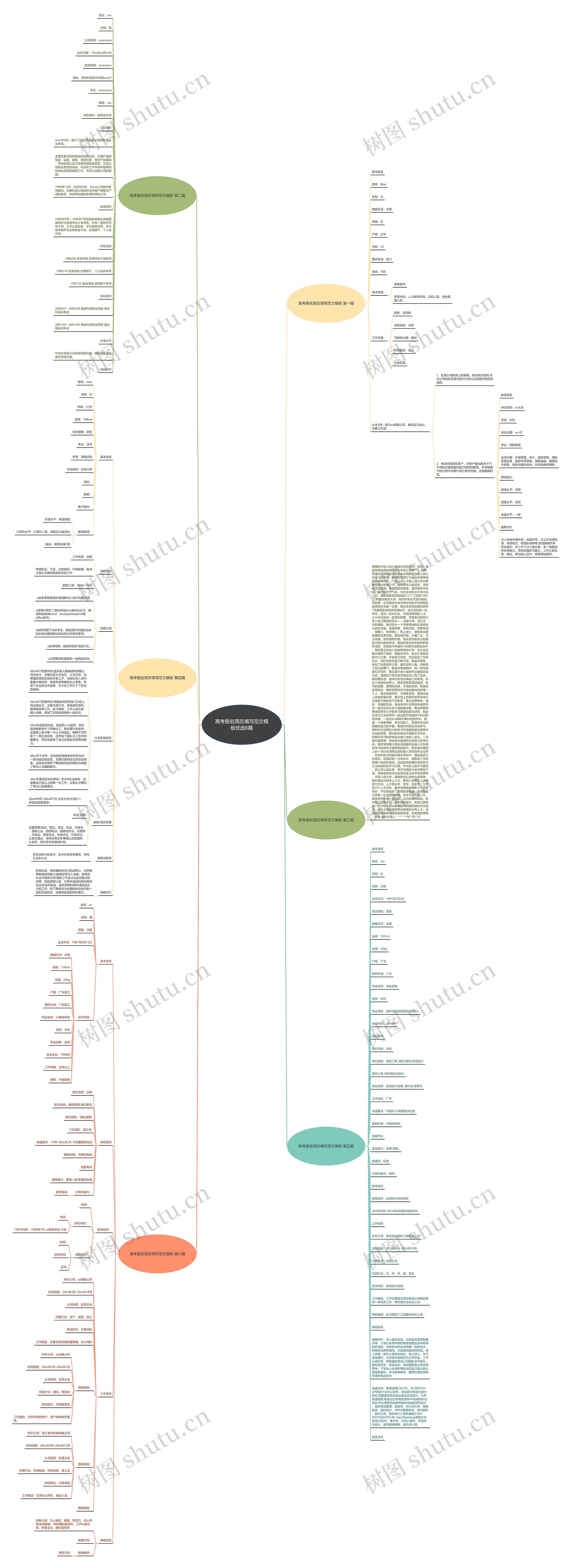 高考报名简历填写范文优选6篇思维导图