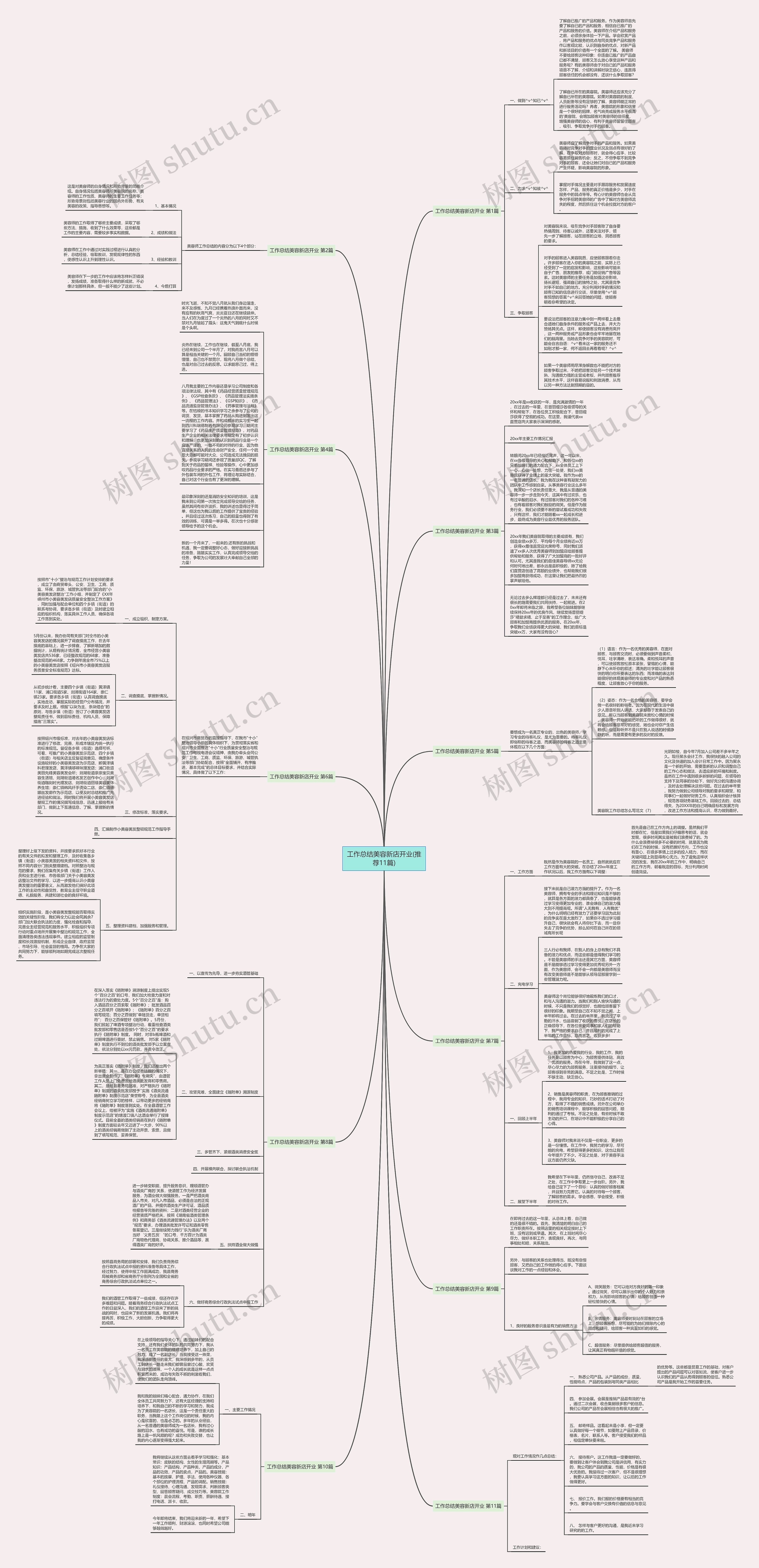 工作总结美容新店开业(推荐11篇)思维导图