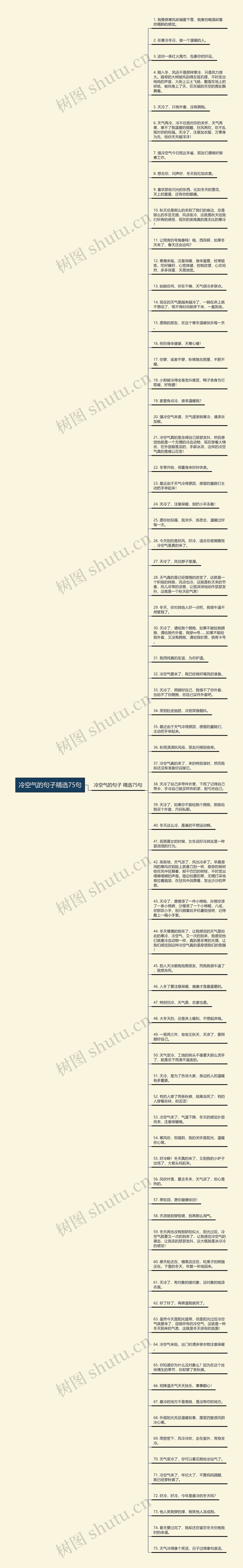 冷空气的句子精选75句思维导图