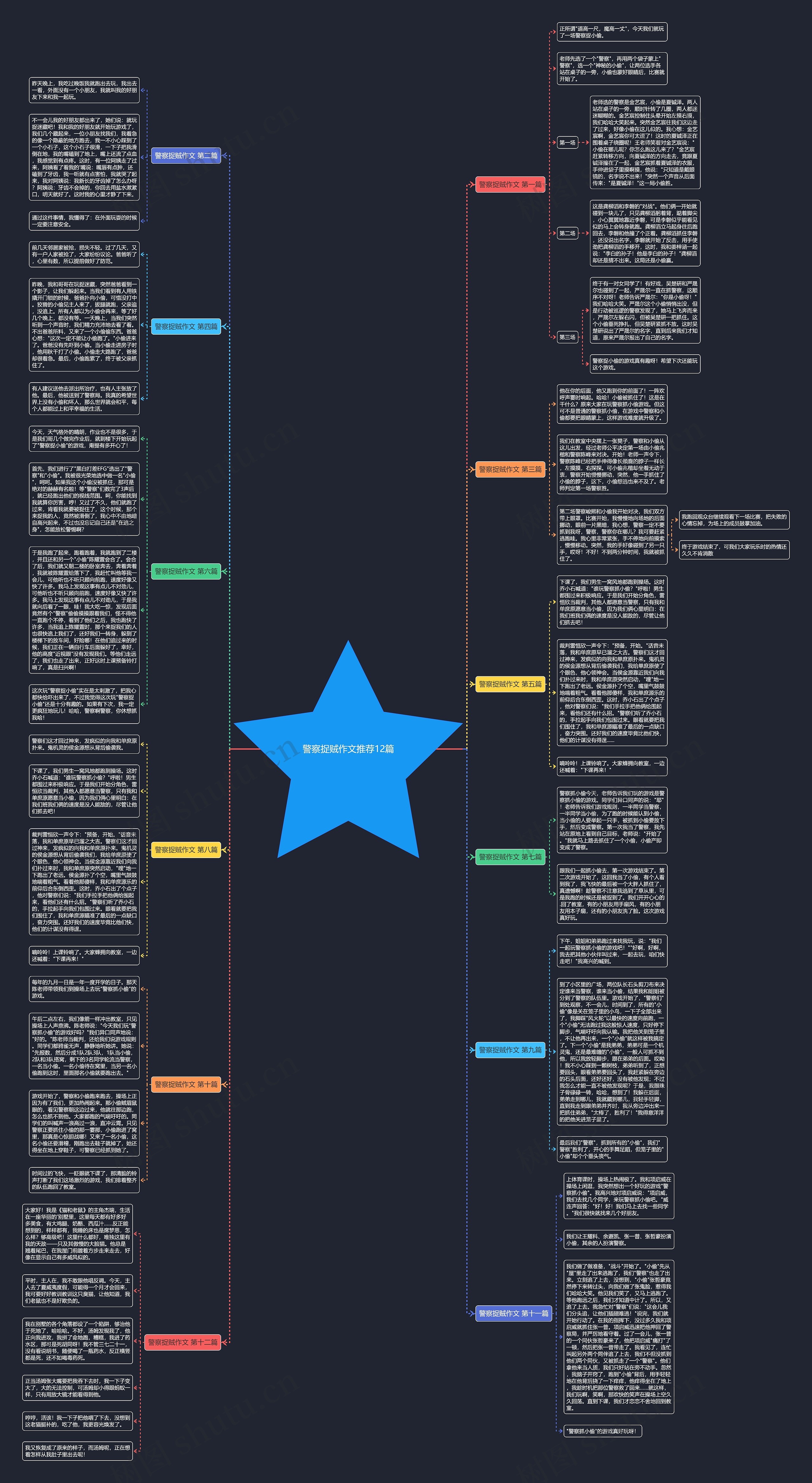 警察捉贼作文推荐12篇思维导图