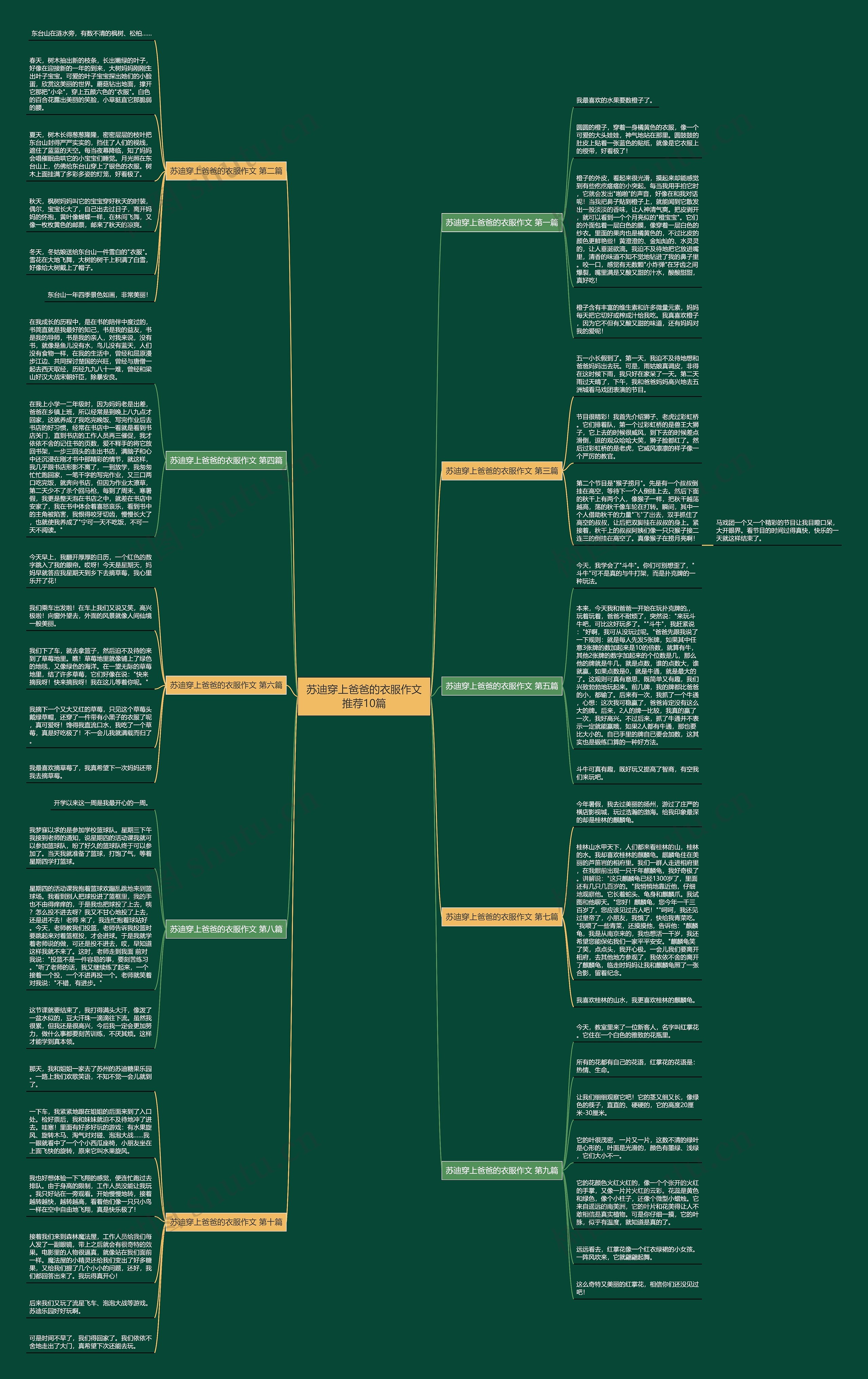 苏迪穿上爸爸的衣服作文推荐10篇思维导图
