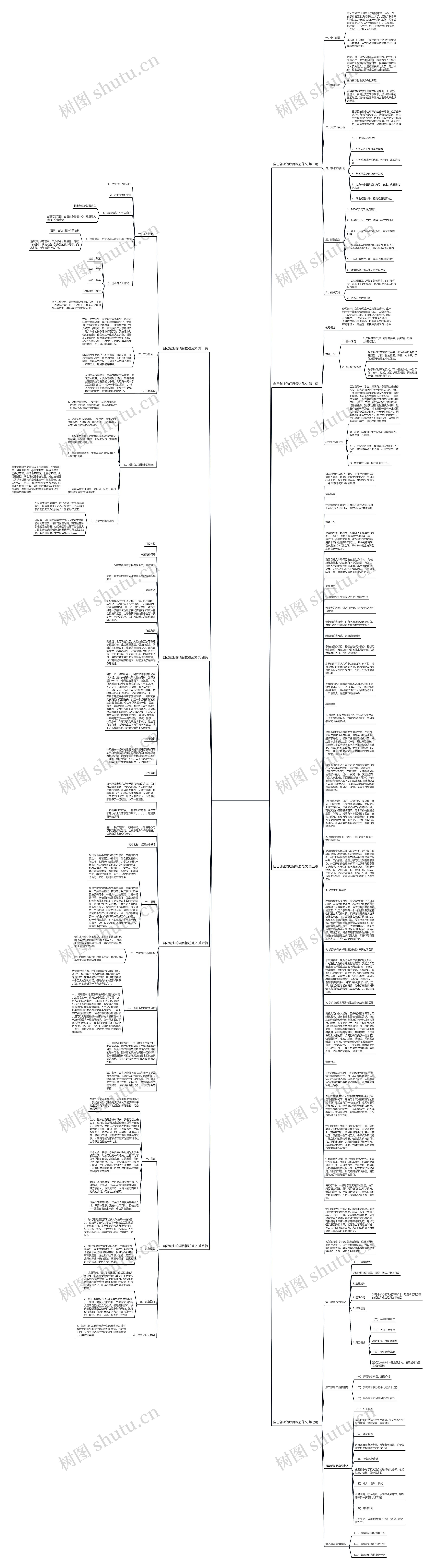 自己创业的项目概述范文通用8篇思维导图