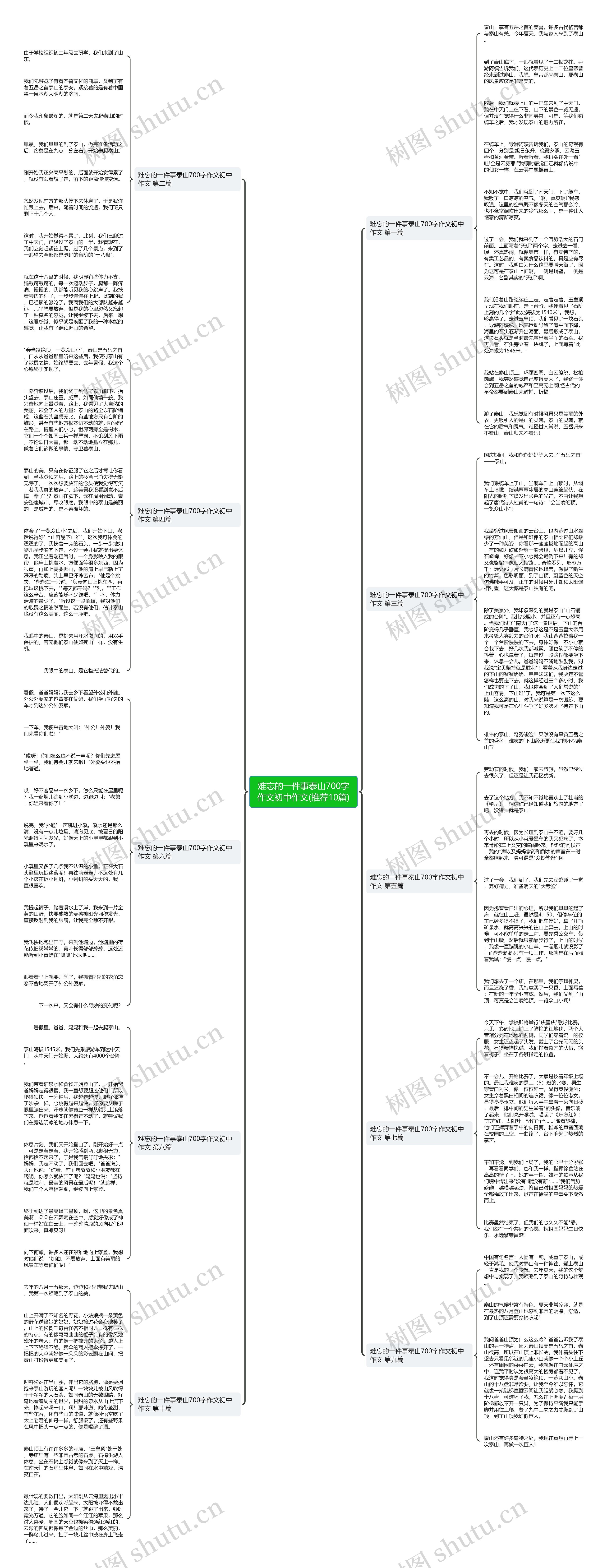 难忘的一件事泰山700字作文初中作文(推荐10篇)思维导图