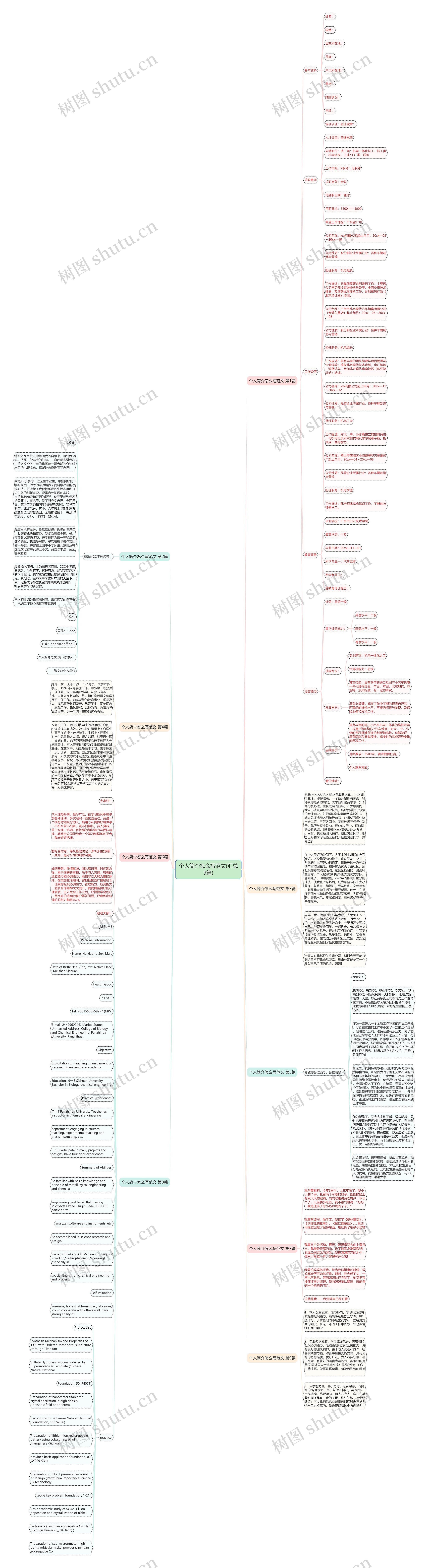 个人简介怎么写范文(汇总9篇)思维导图