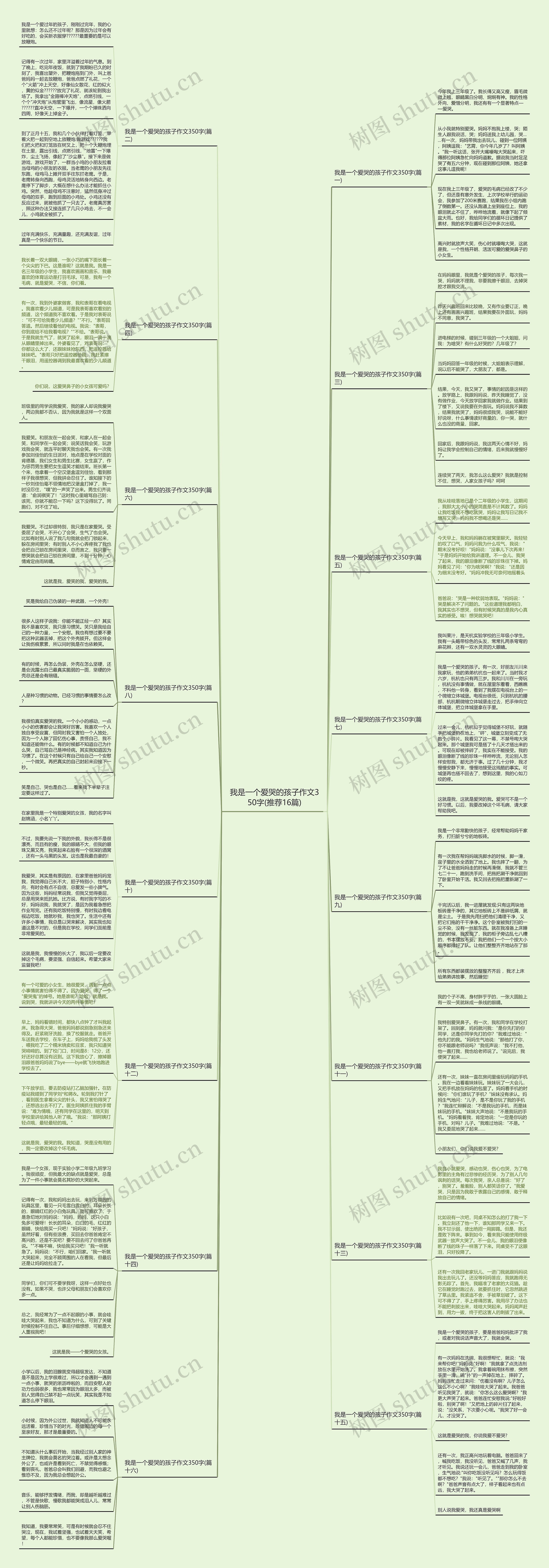 我是一个爱哭的孩子作文350字(推荐16篇)思维导图