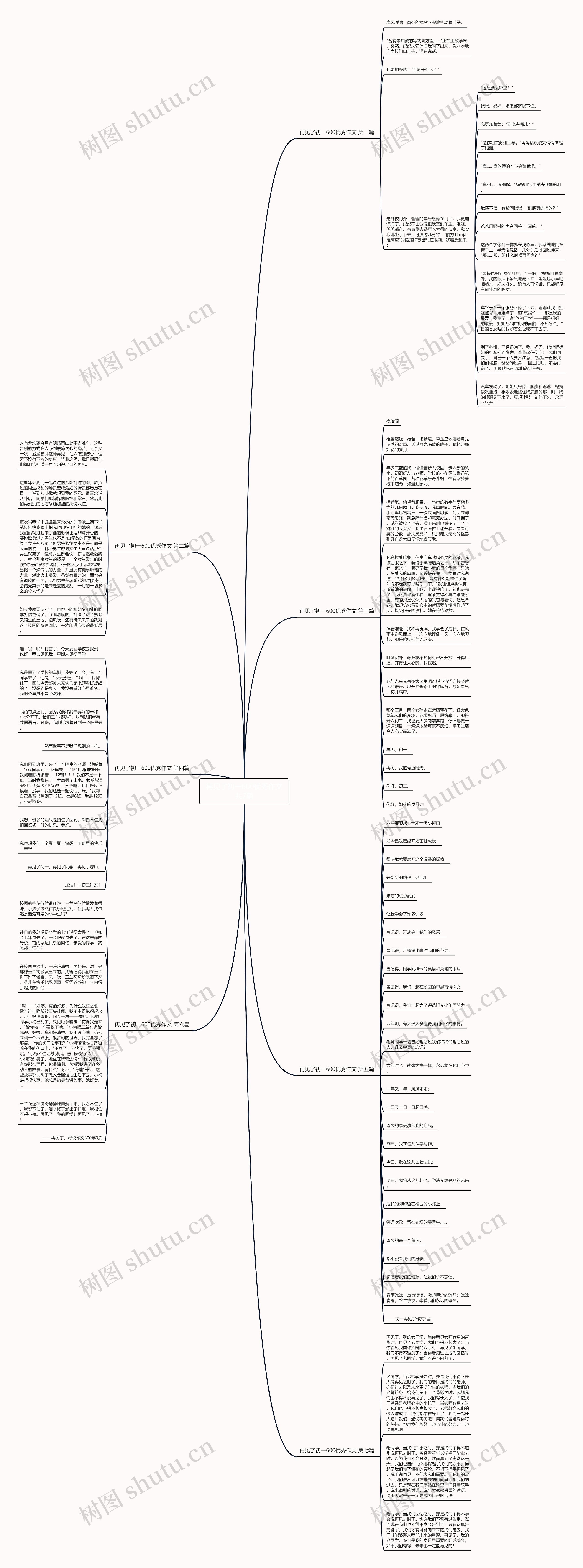 再见了初一600优秀作文共7篇思维导图