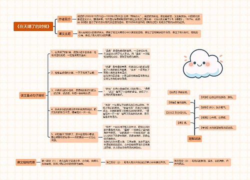 《在天晴了的时候》思维导图