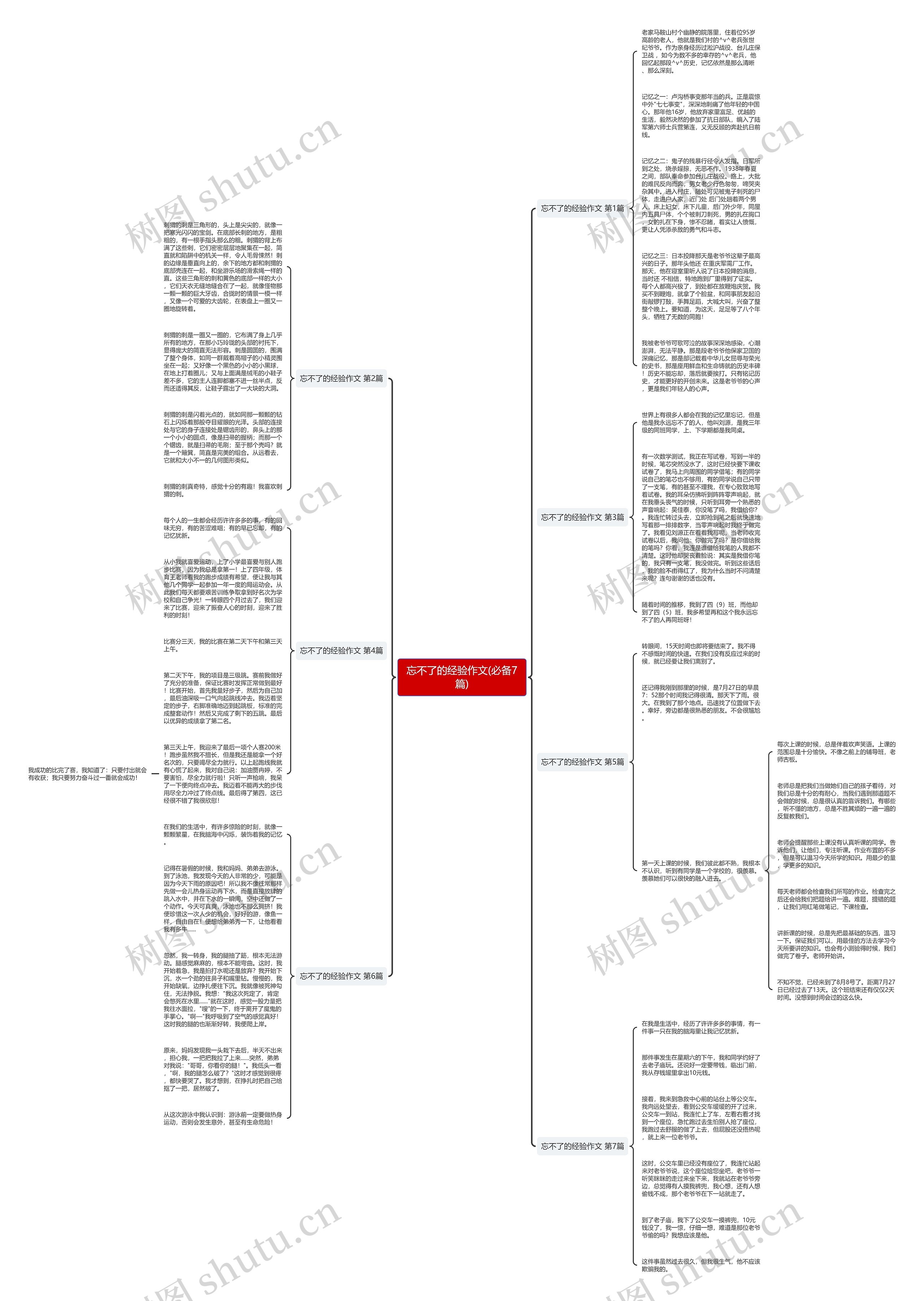忘不了的经验作文(必备7篇)思维导图