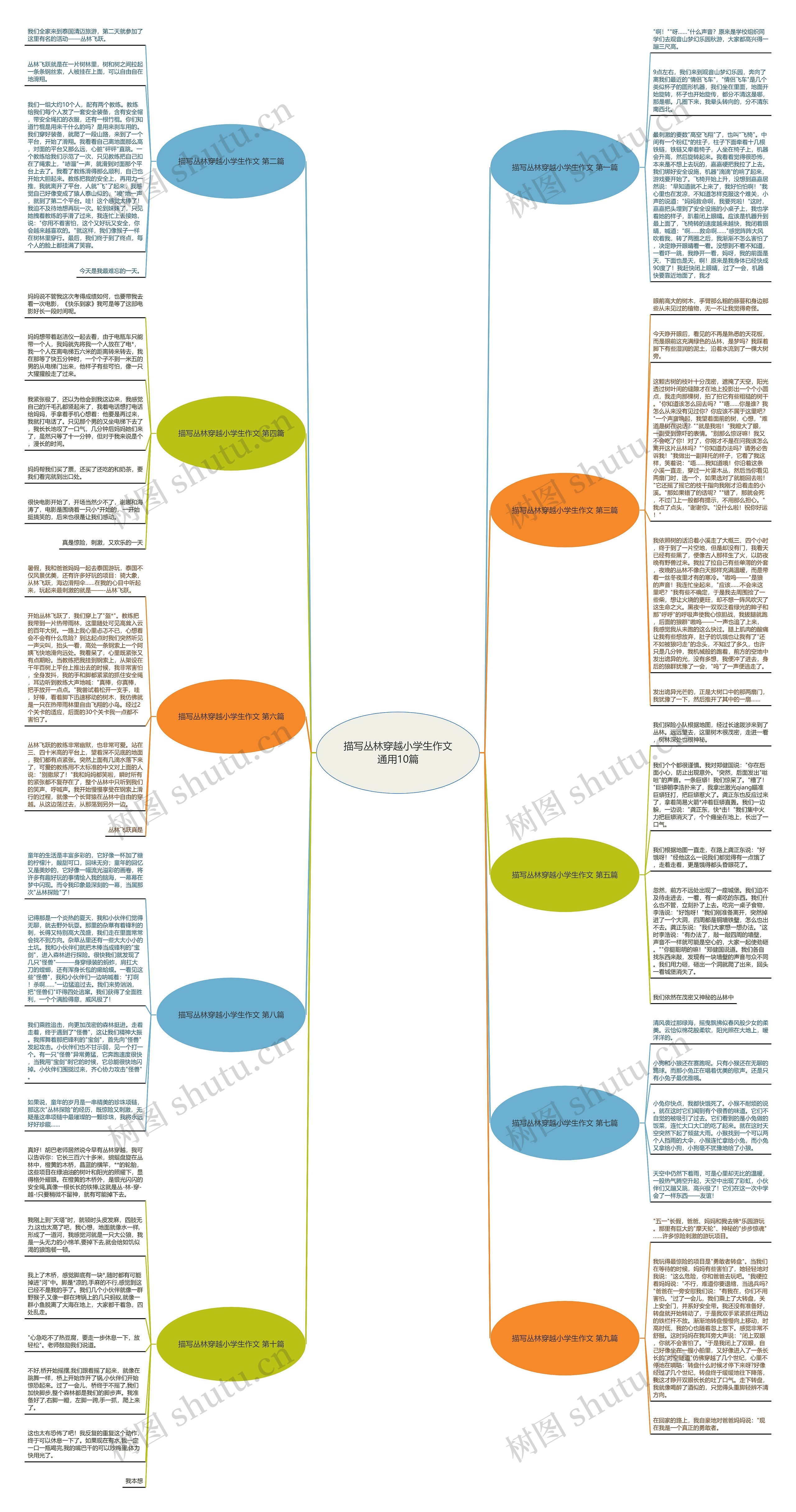 描写丛林穿越小学生作文通用10篇思维导图