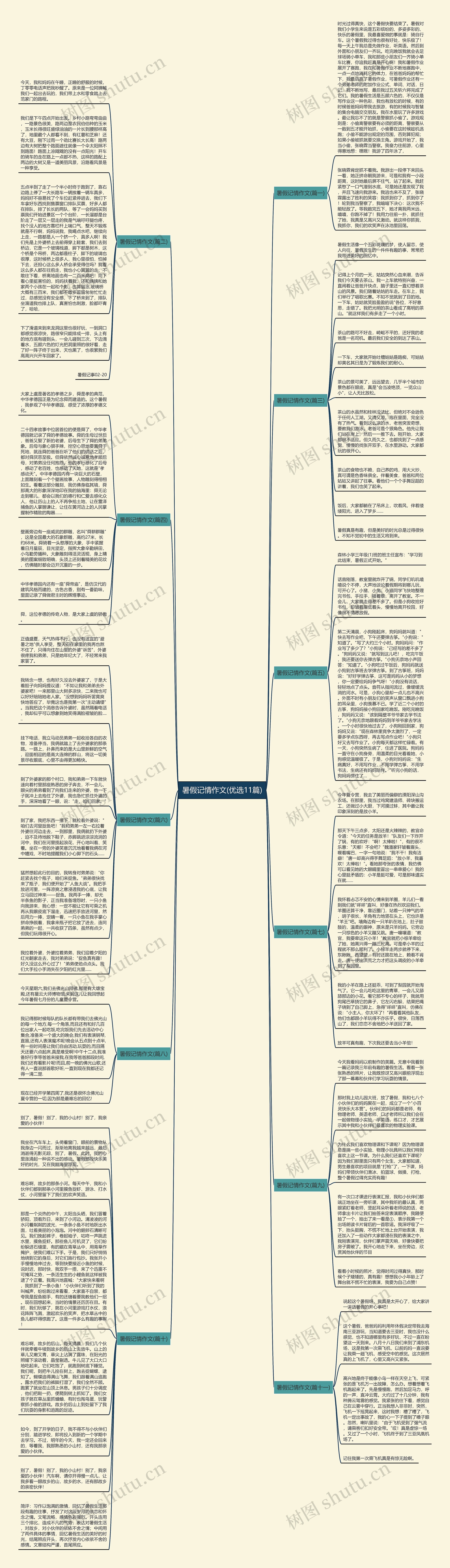 暑假记情作文(优选11篇)思维导图