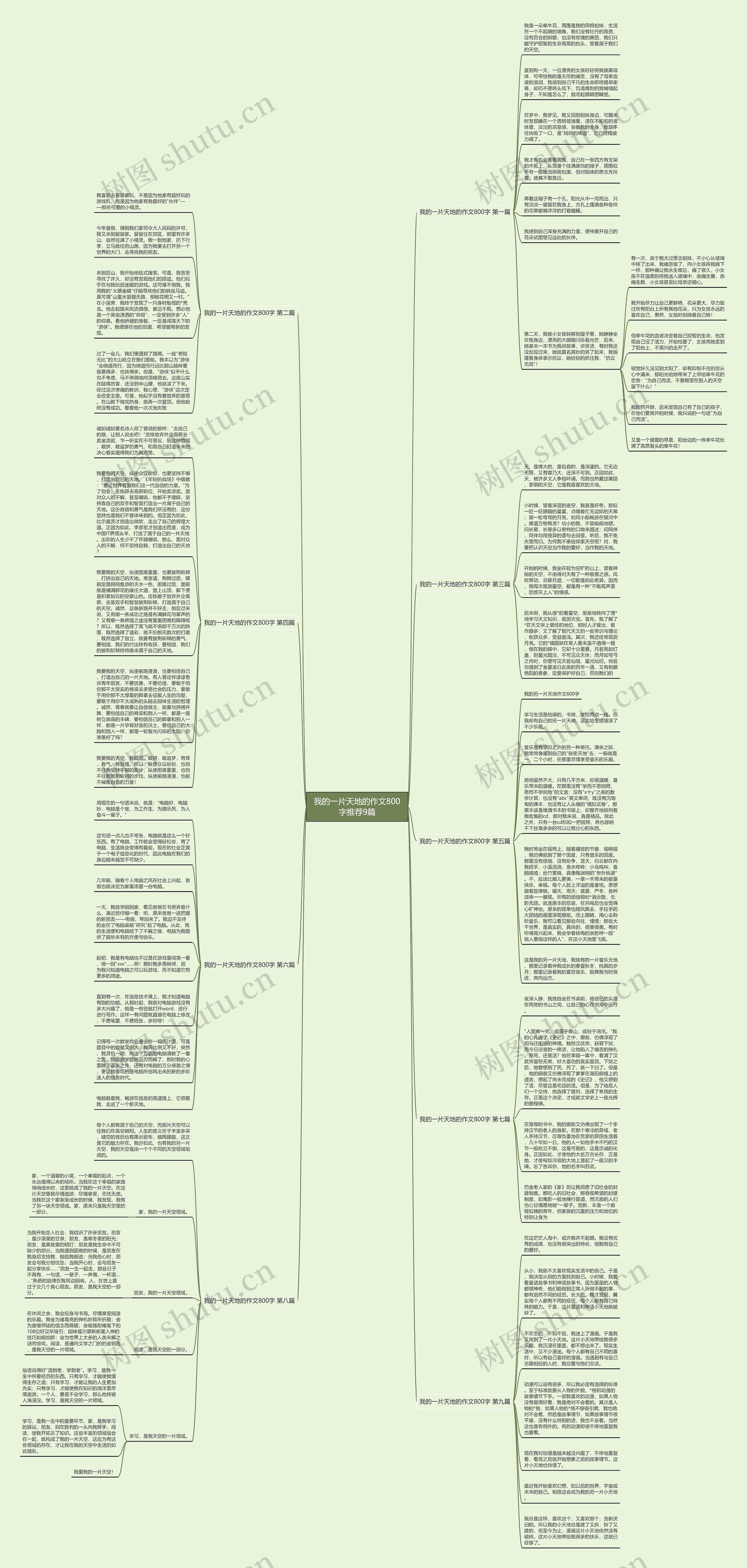 我的一片天地的作文800字推荐9篇思维导图