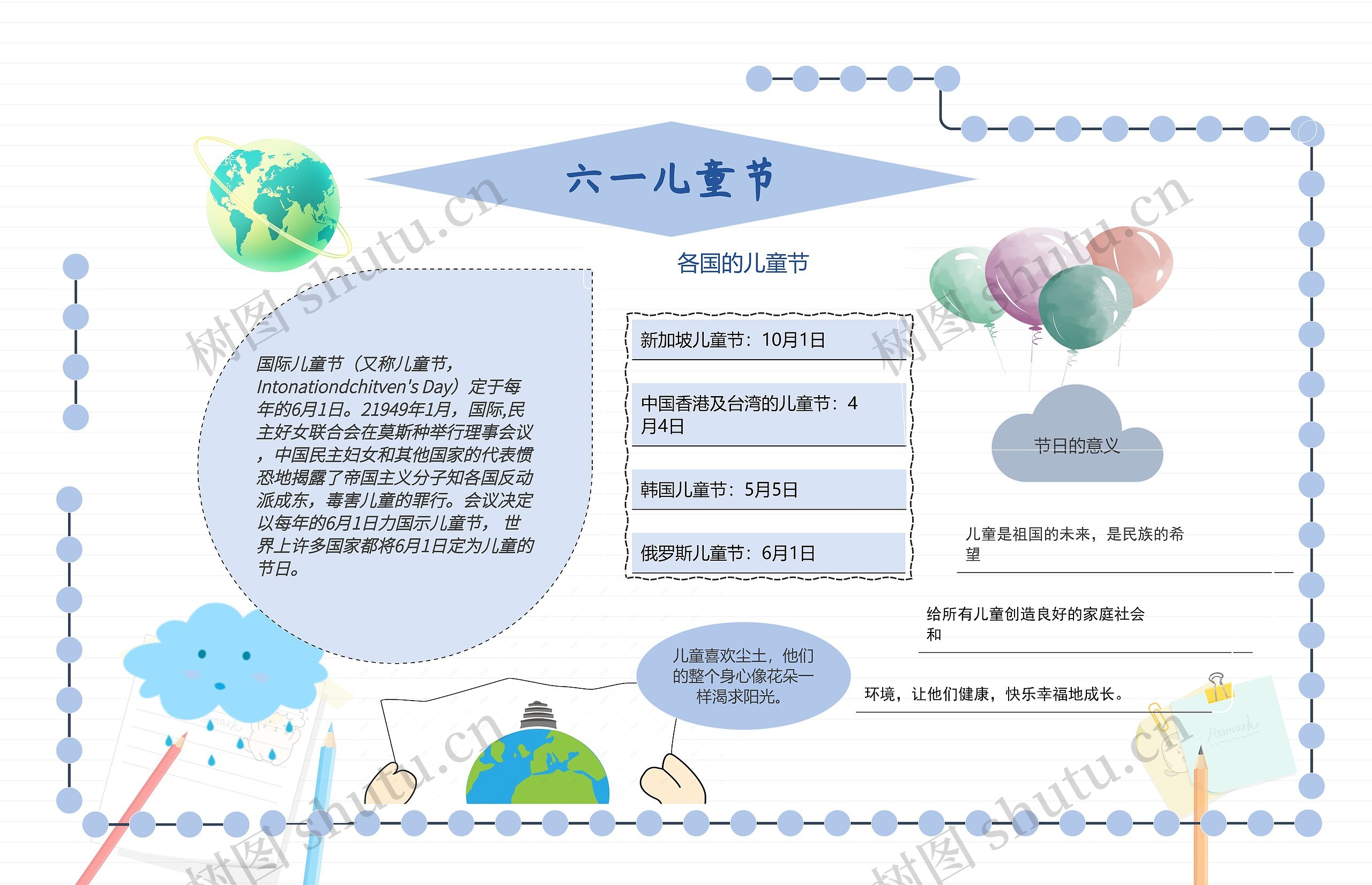 六一儿童节手抄报