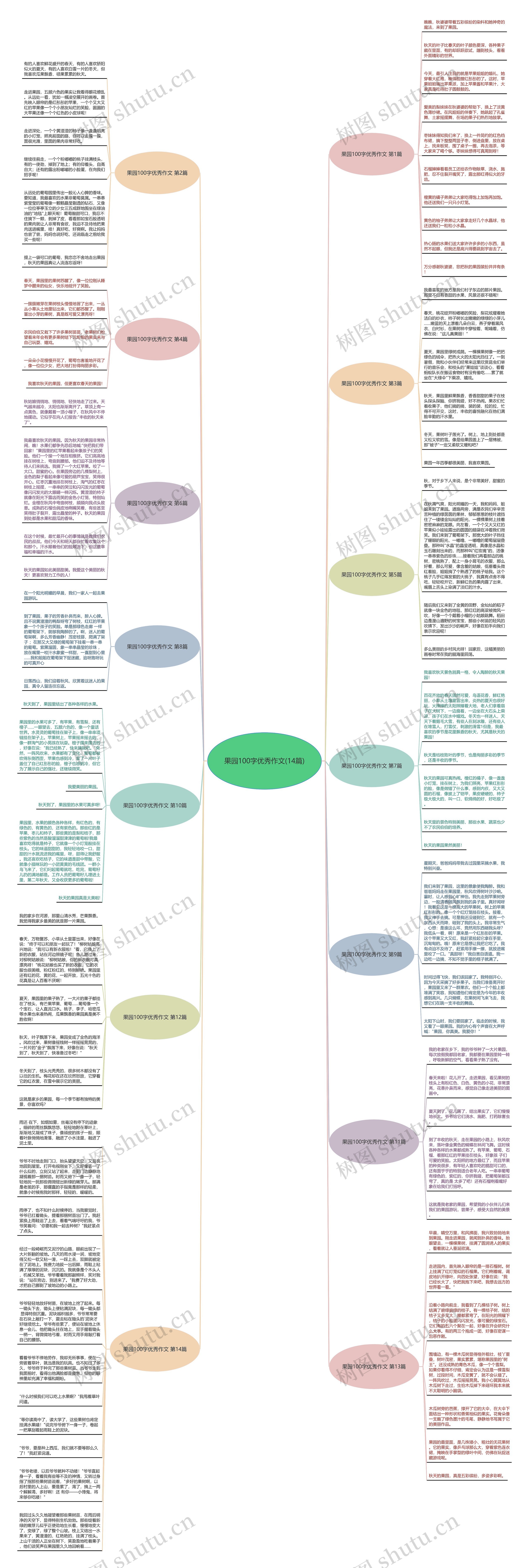 果园100字优秀作文(14篇)思维导图