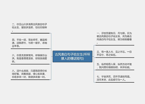 古风表白句子给女生(坏坏撩人的情话短句)