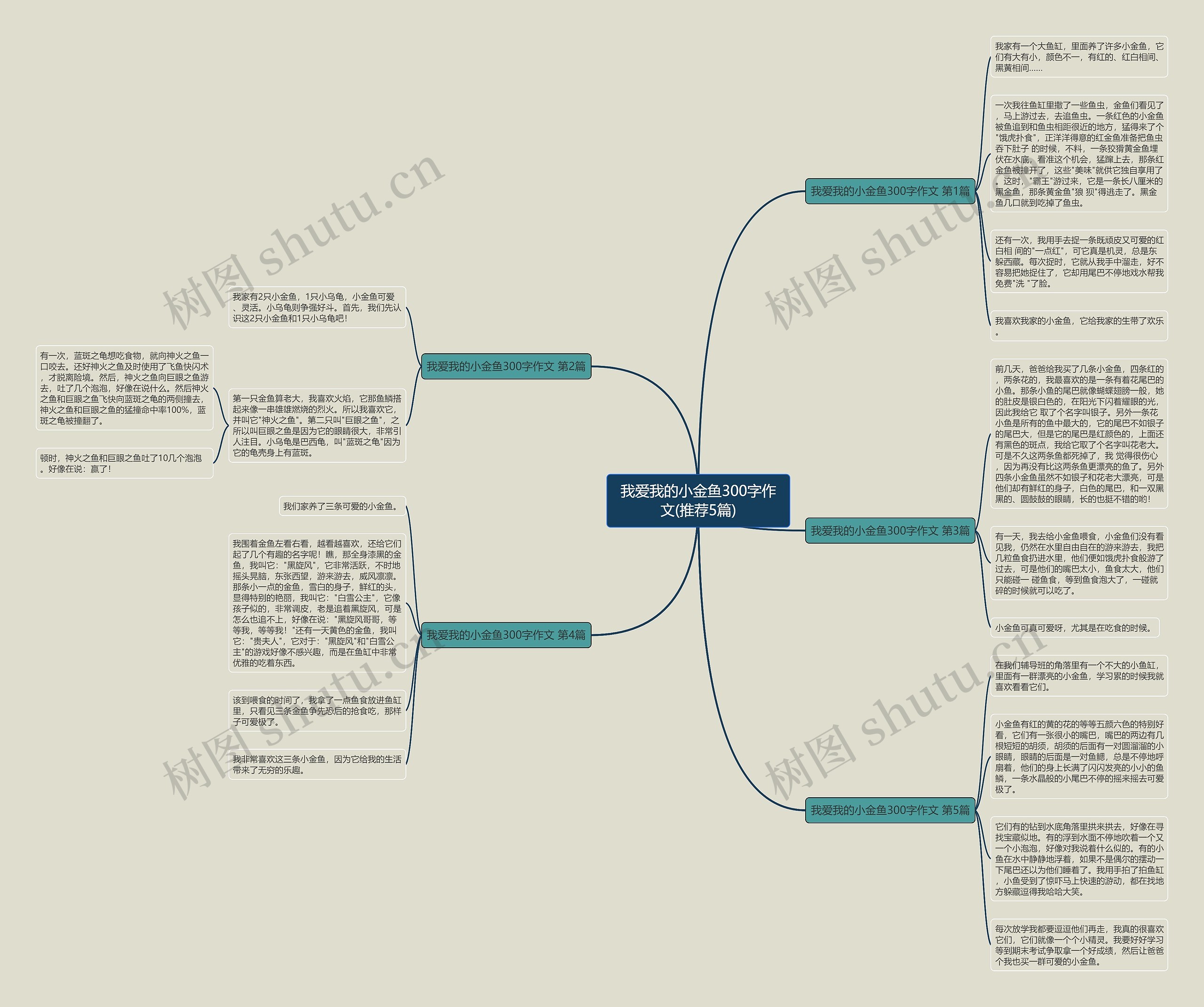 我爱我的小金鱼300字作文(推荐5篇)思维导图