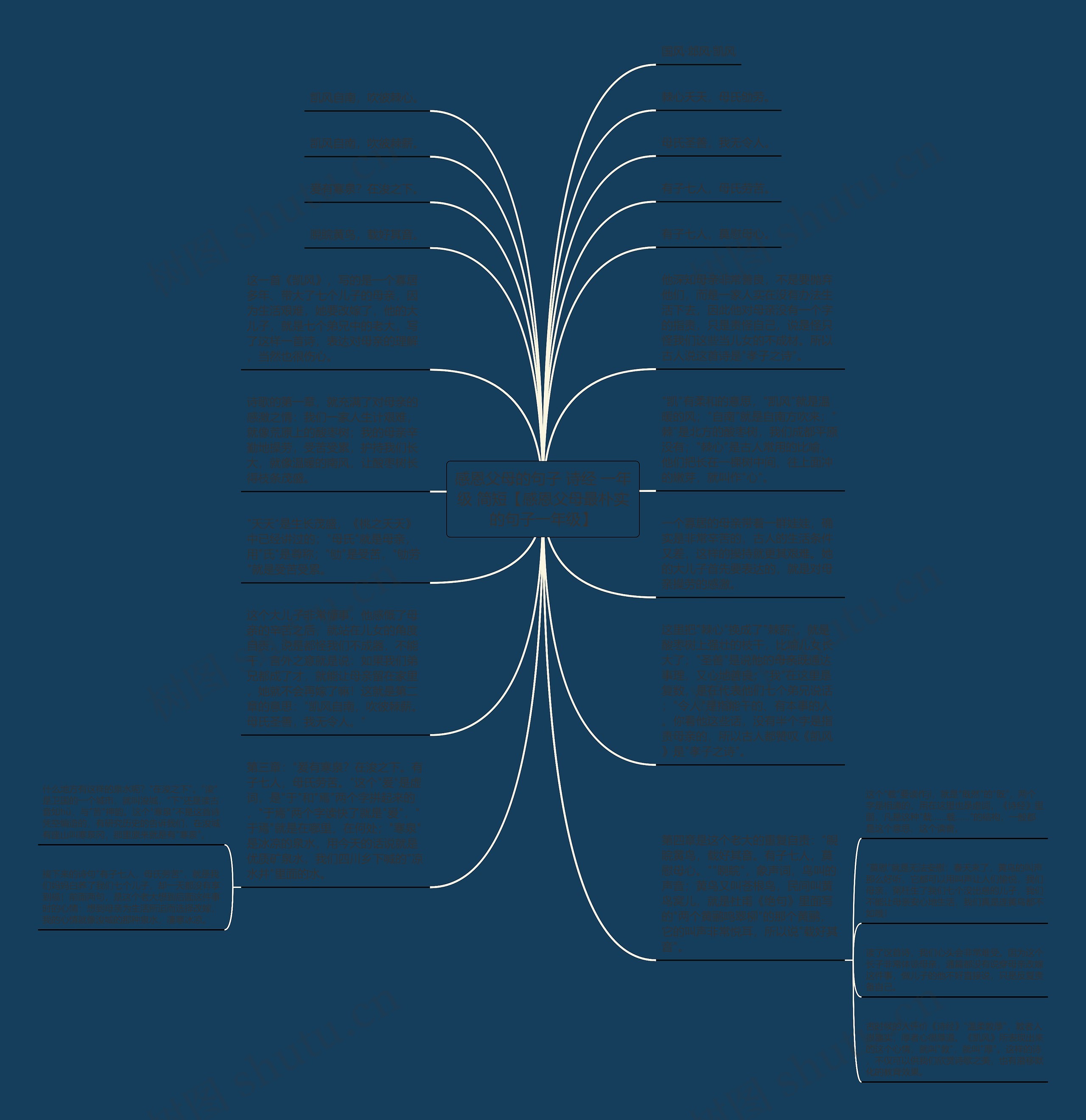 感恩父母的句子 诗经 一年级 简短【感恩父母最朴实的句子一年级】思维导图